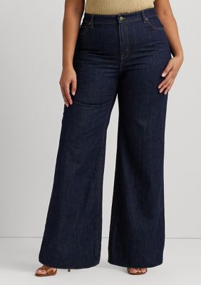 Ralph Lauren Women's High Rise Relaxed Straight Jean Blue Size 20W