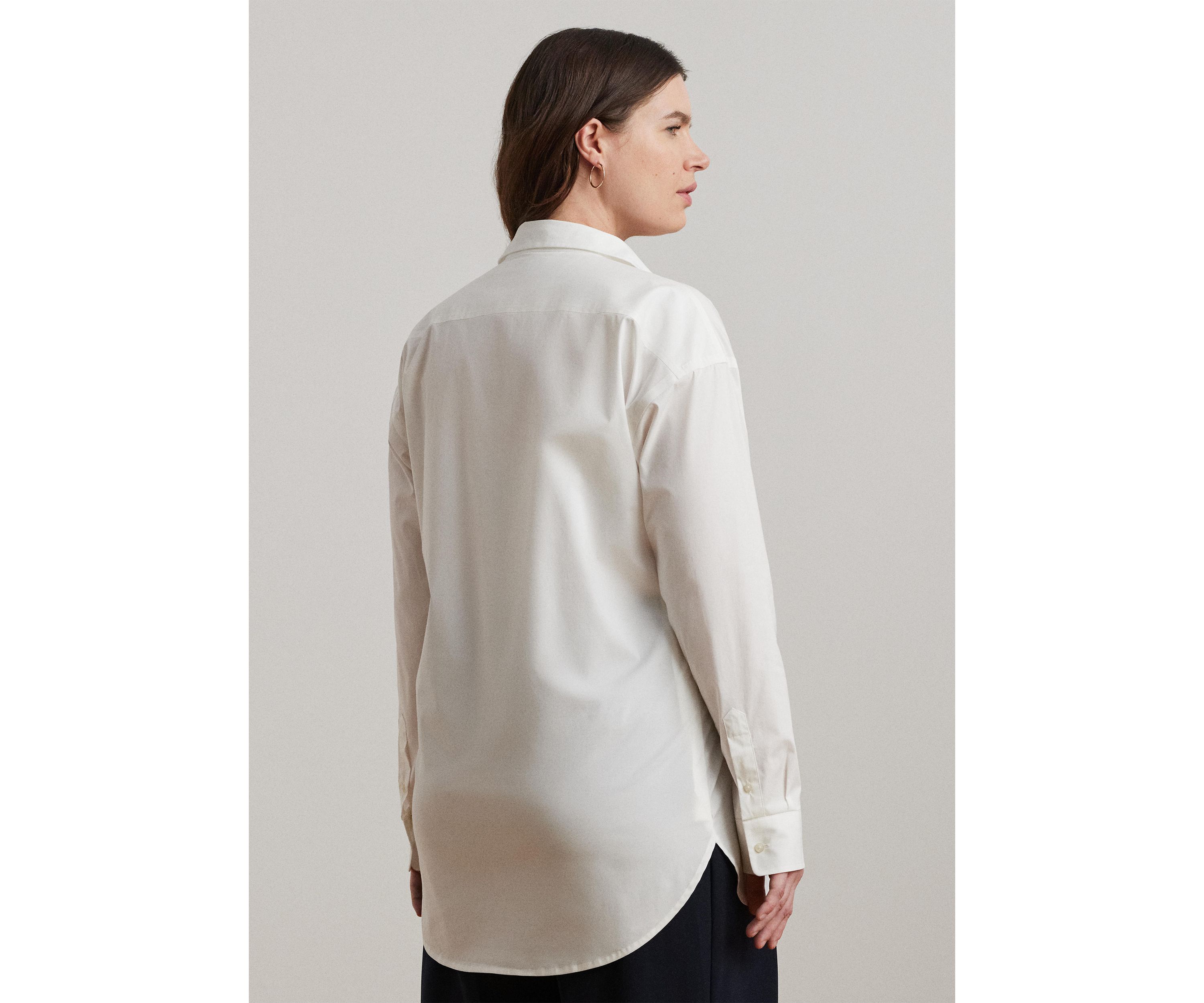 Plus Size Relaxed Fit Stretch Cotton Shirt