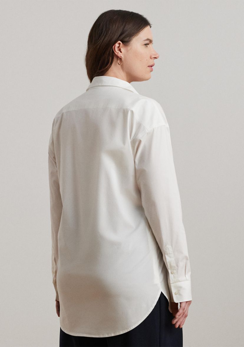 Plus Size Relaxed Fit Stretch Cotton Shirt