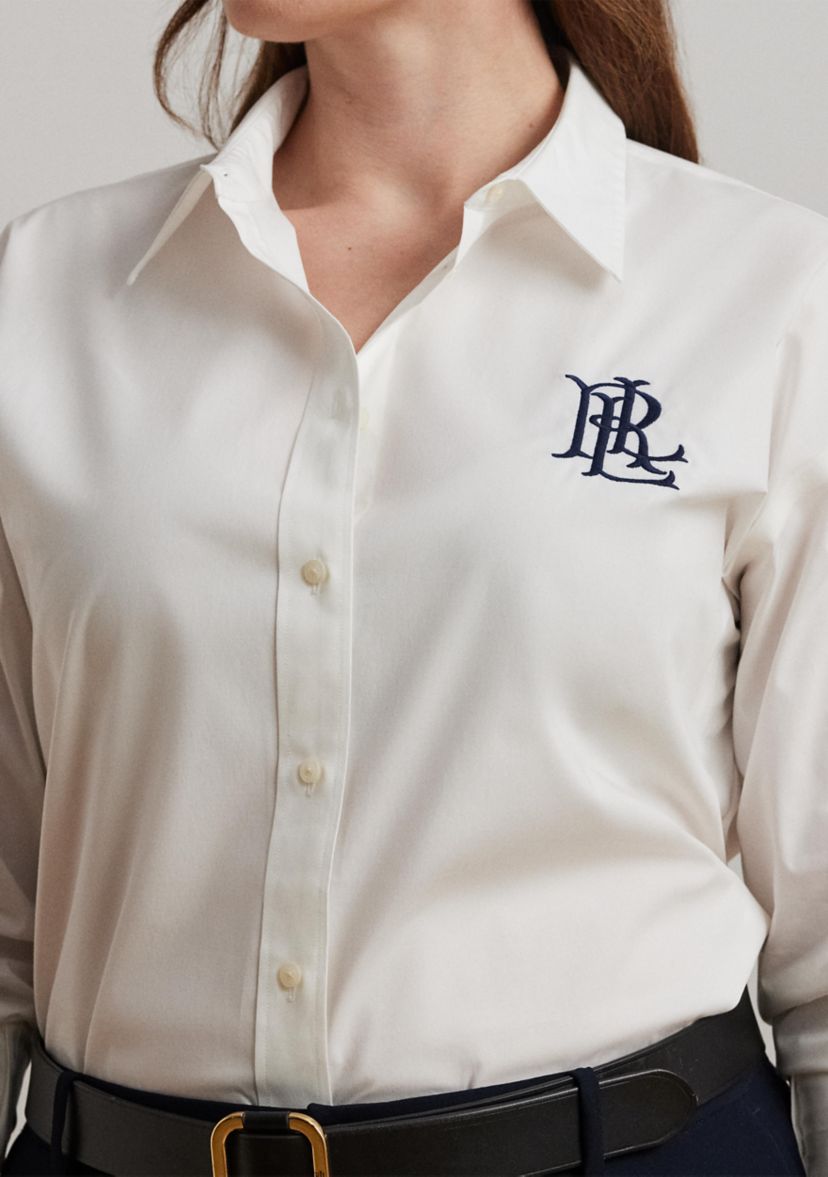 Plus Size Relaxed Fit Stretch Cotton Shirt