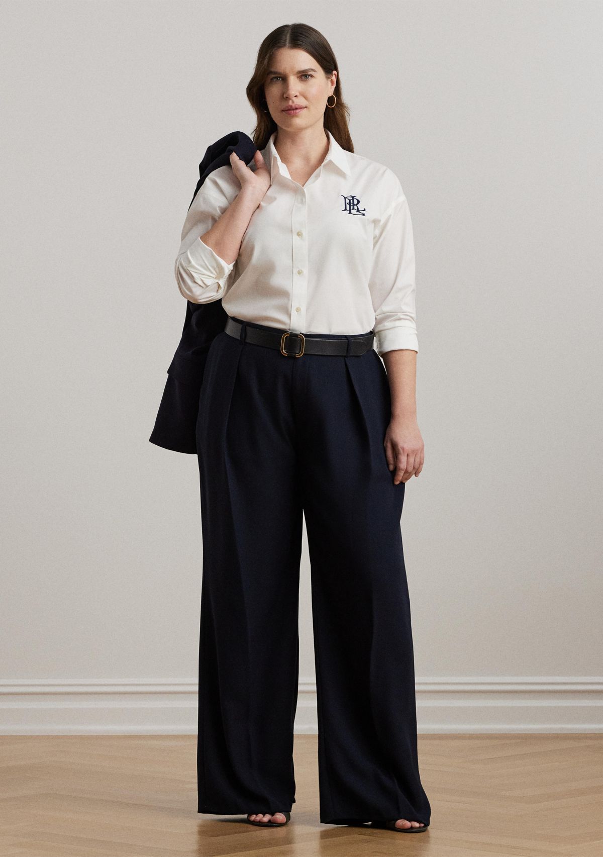 Plus Size Relaxed Fit Stretch Cotton Shirt