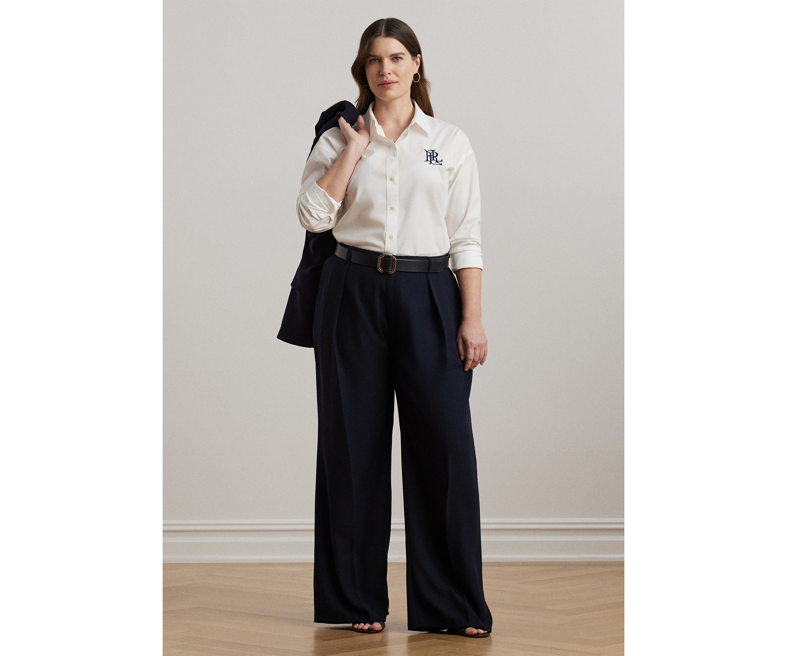 Plus Size Relaxed Fit Stretch Cotton Shirt