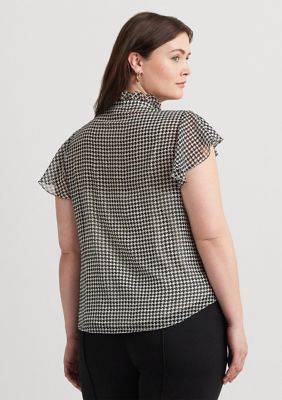 Lauren Ralph Lauren Women's Plus Plaid Cotton Twill Shirt (1X, Green Multi)