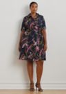 Plus Size Print Crepe Shirtdress