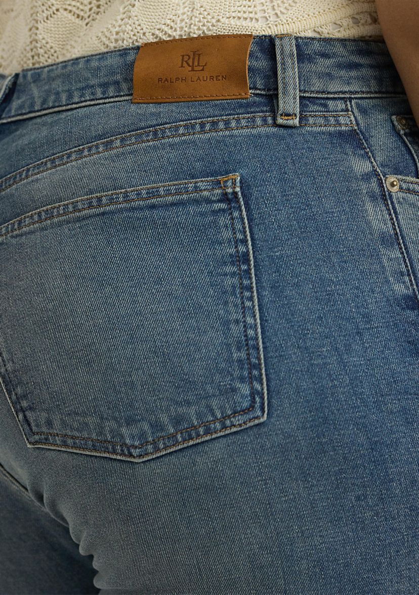 Plus Size High Rise Straight Ankle Jeans