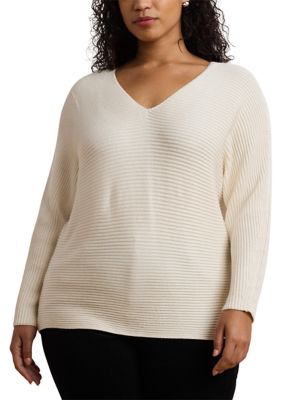 ラルフ・ローレン Lauren Ralph Lauren Plus-Size Cotton-Blend Dolman-Sleeve Sweater レ Ralph Lauren Plus Size Dolman-sleeve Sweater In Black | ModeSens