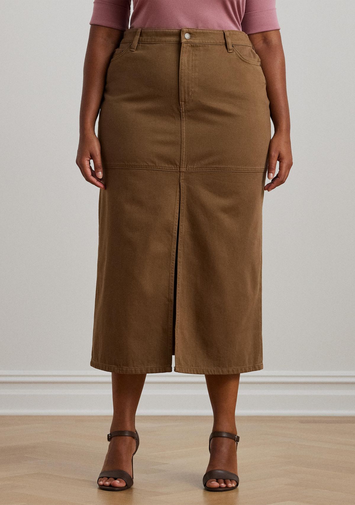  Plus Size Denim Maxiskirt