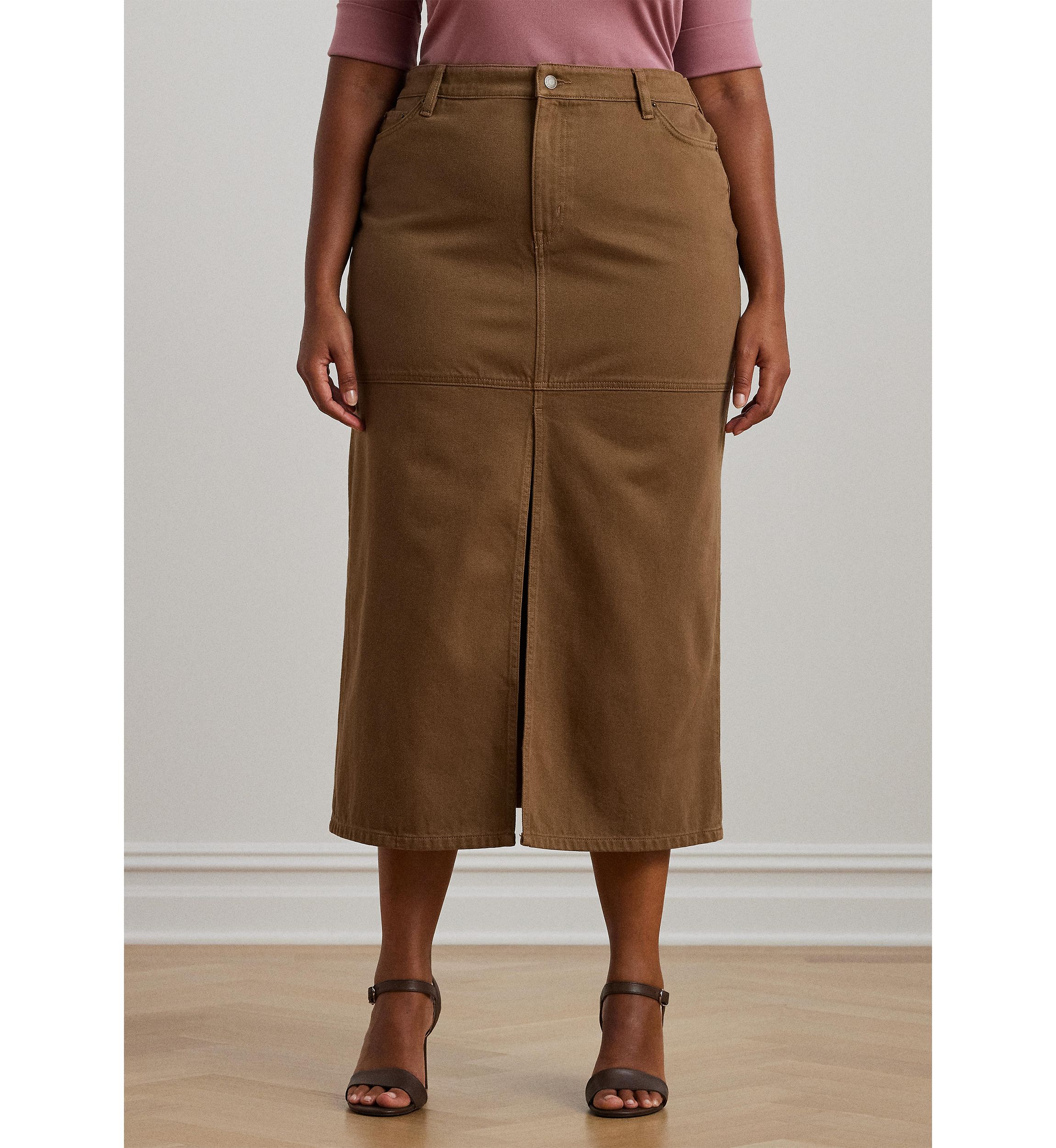  Plus Size Denim Maxiskirt