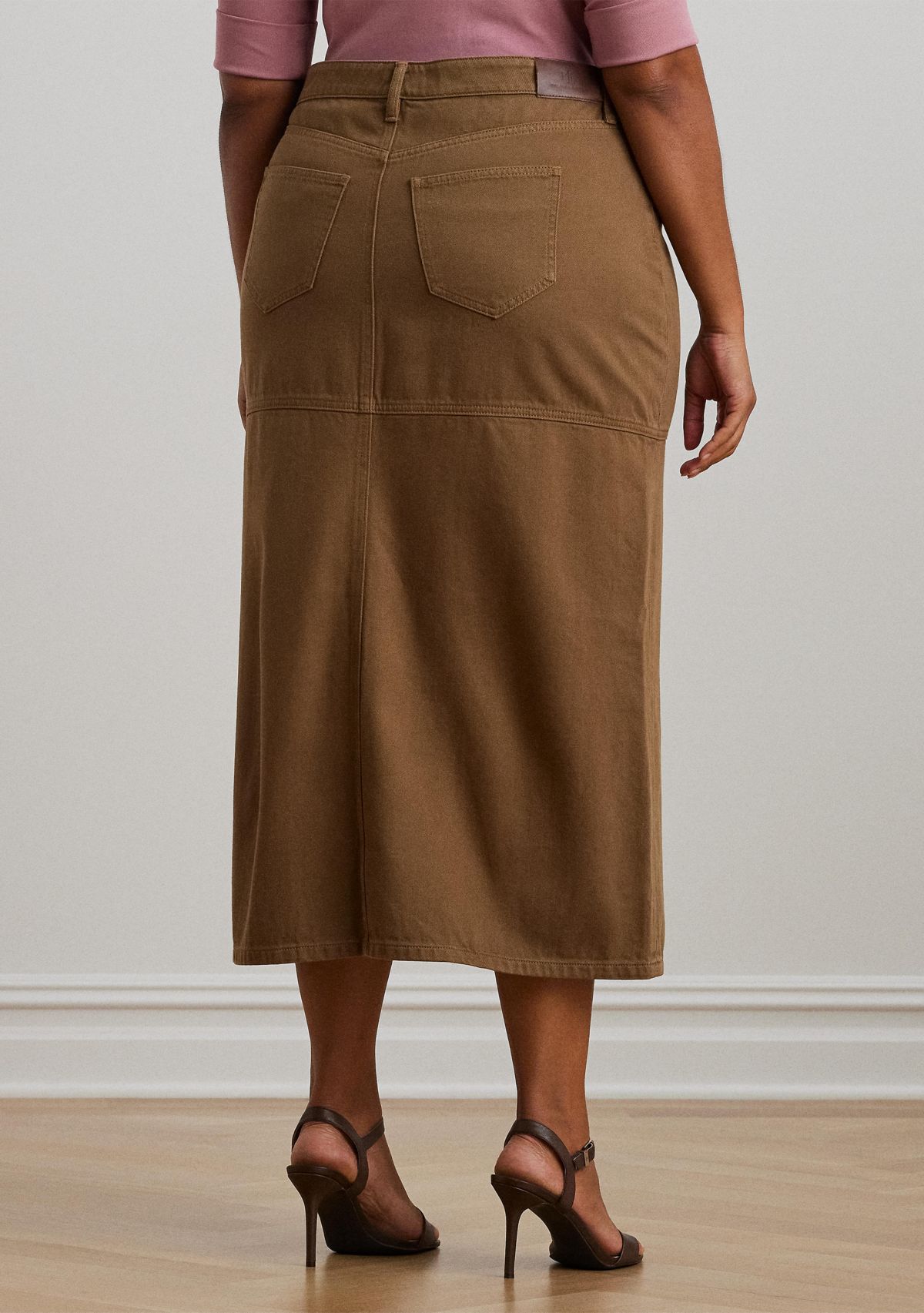  Plus Size Denim Maxiskirt