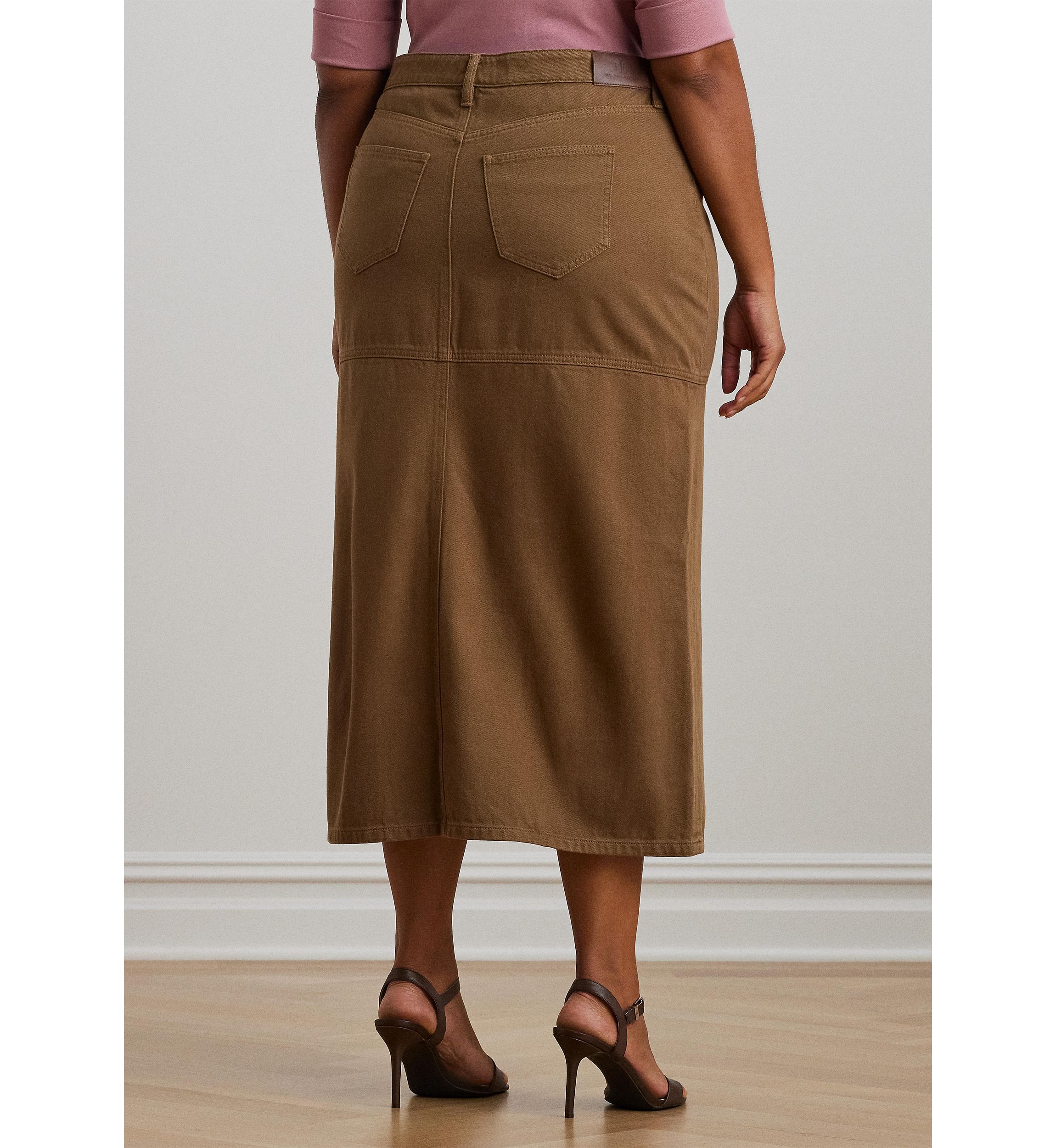  Plus Size Denim Maxiskirt