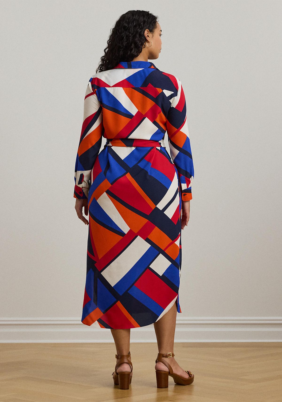 Print Crepe Shirt Dress