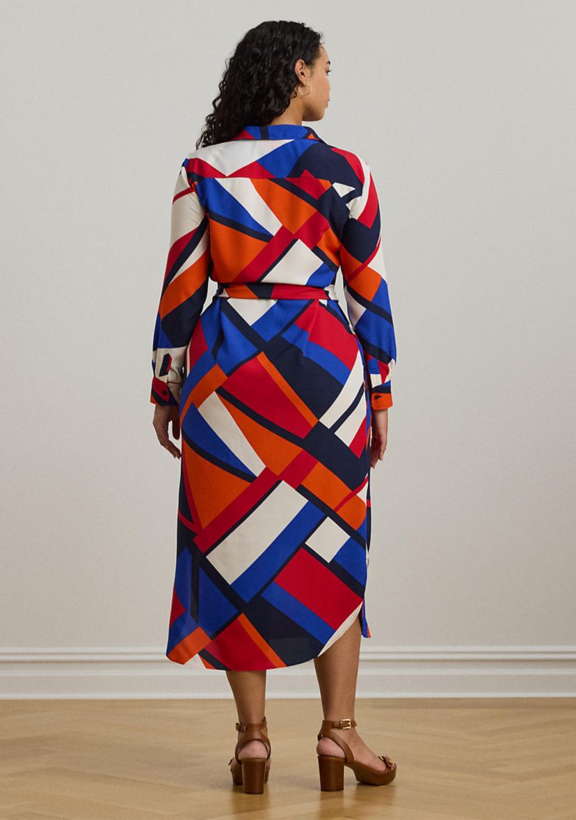 Print Crepe Shirt Dress