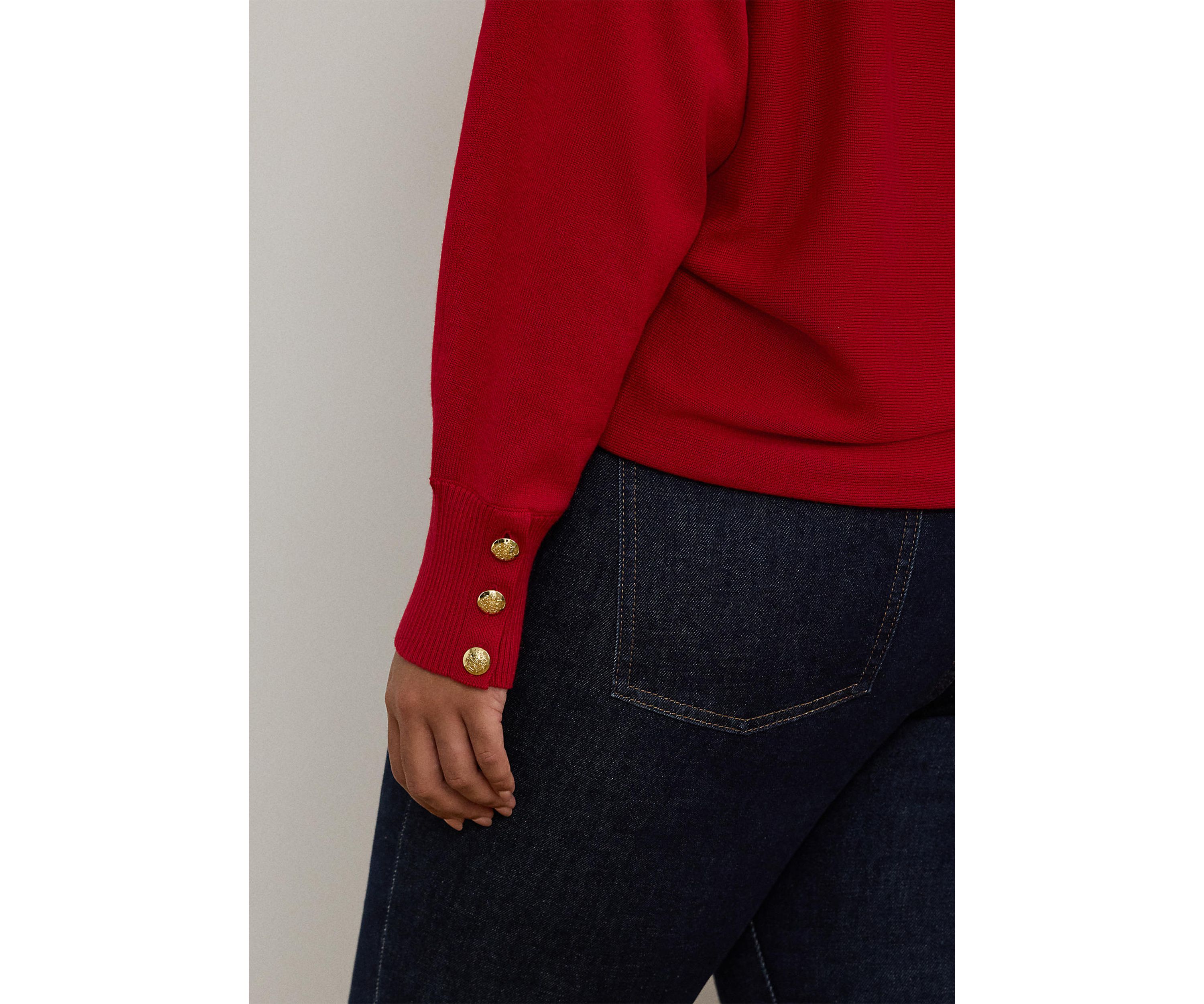 Womens Cotton-Blend Dolman-Sleeve Sweater