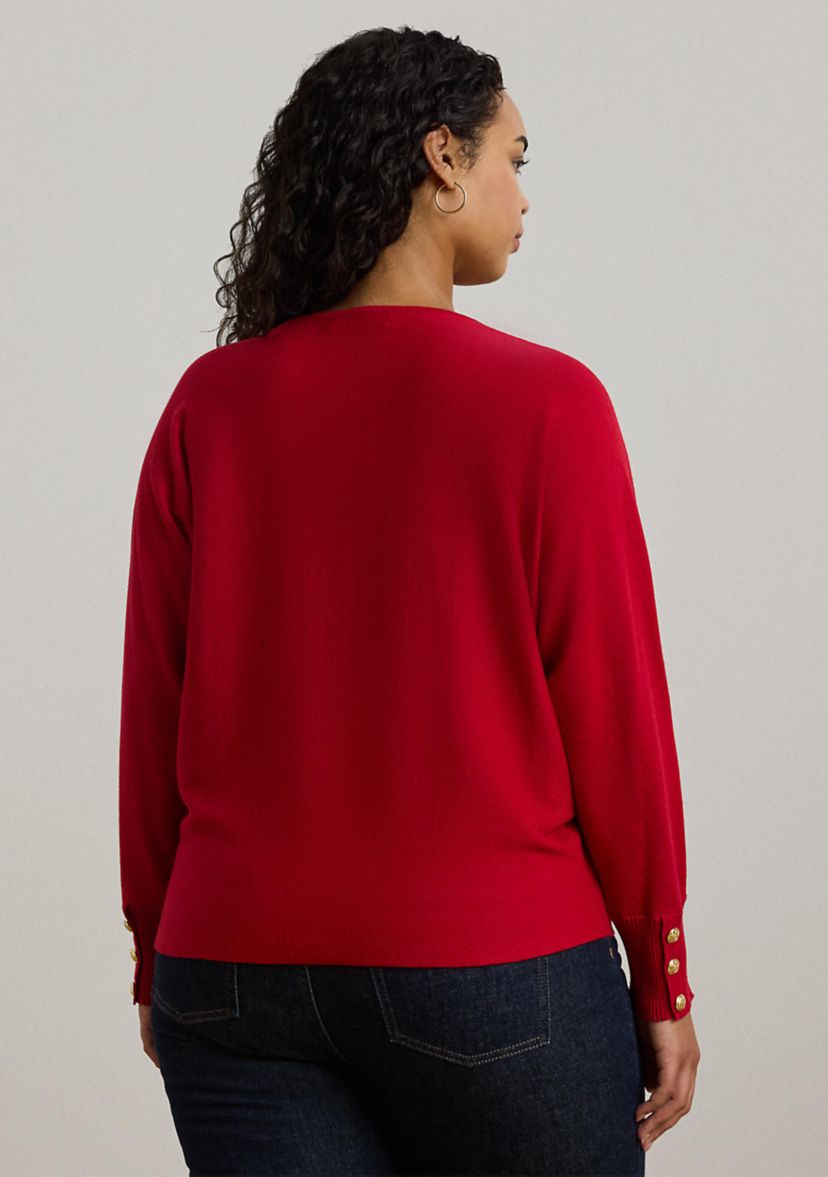 Womens Cotton-Blend Dolman-Sleeve Sweater