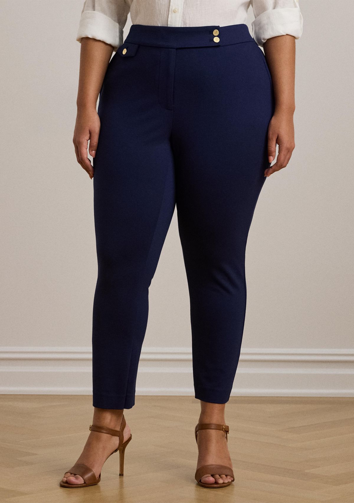 Plus Size Ponte Ankle Pants 