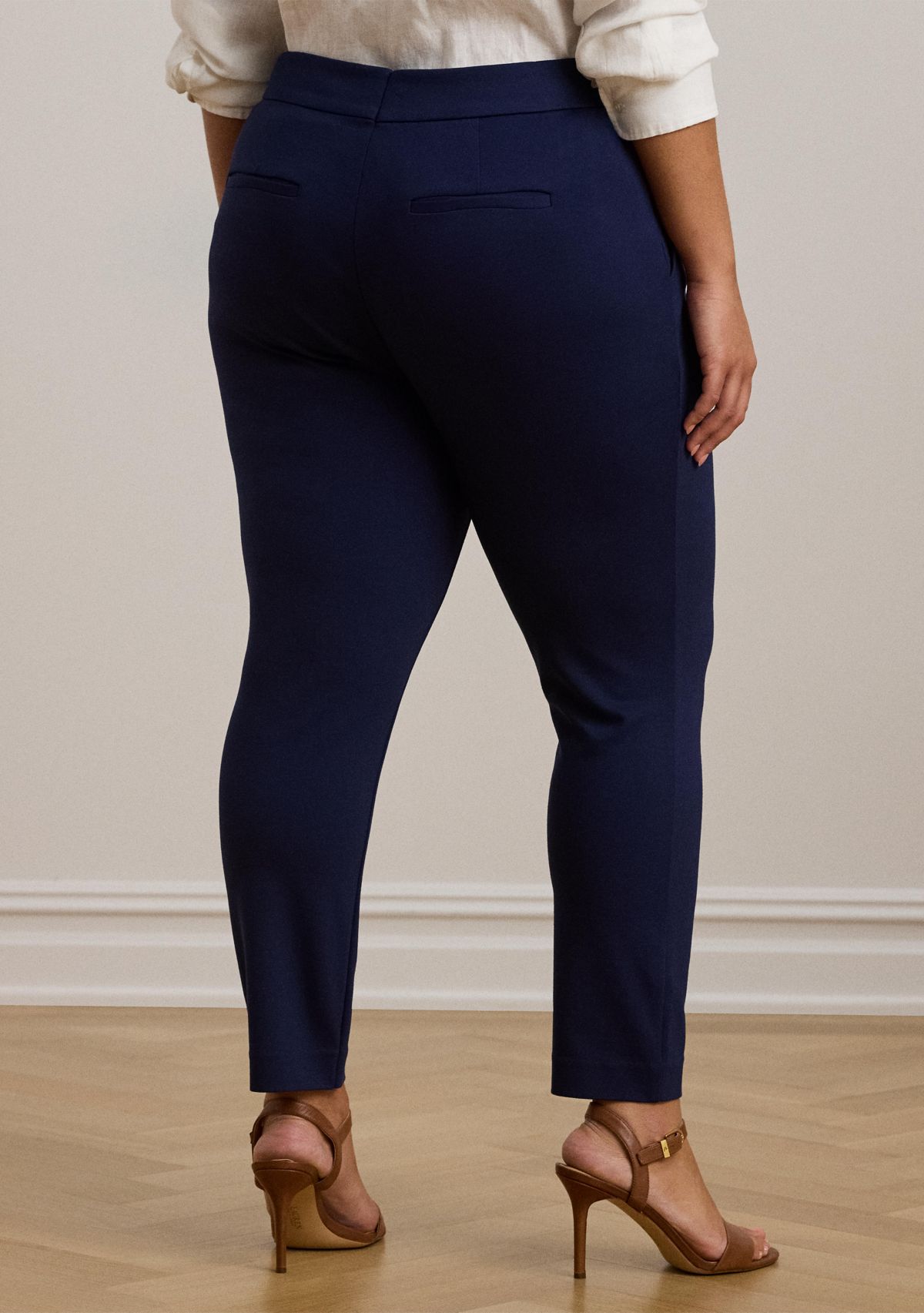 Plus Size Ponte Ankle Pants 