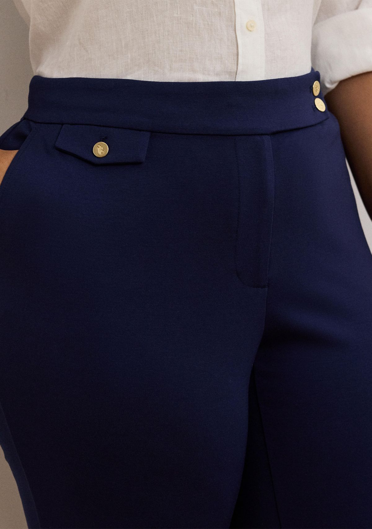 Plus Size Ponte Ankle Pants 