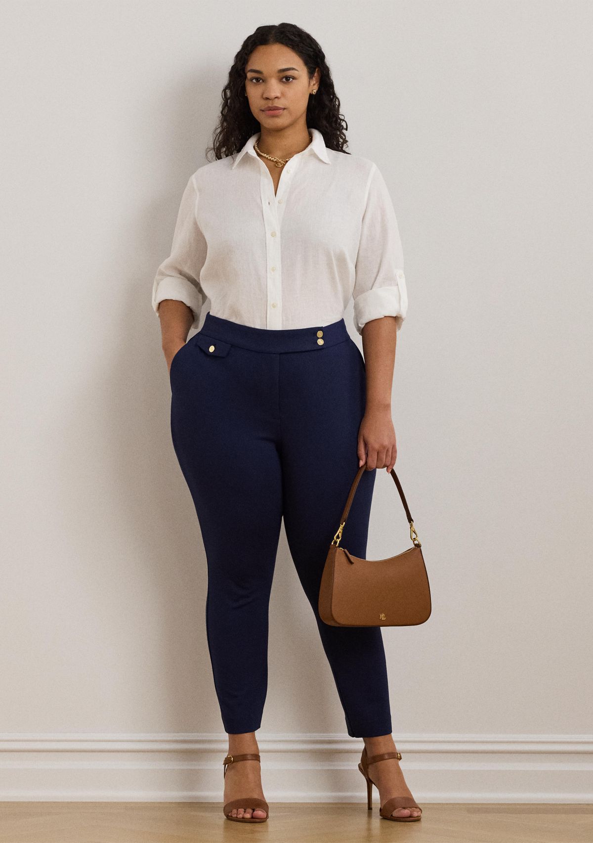 Plus Size Ponte Ankle Pants 