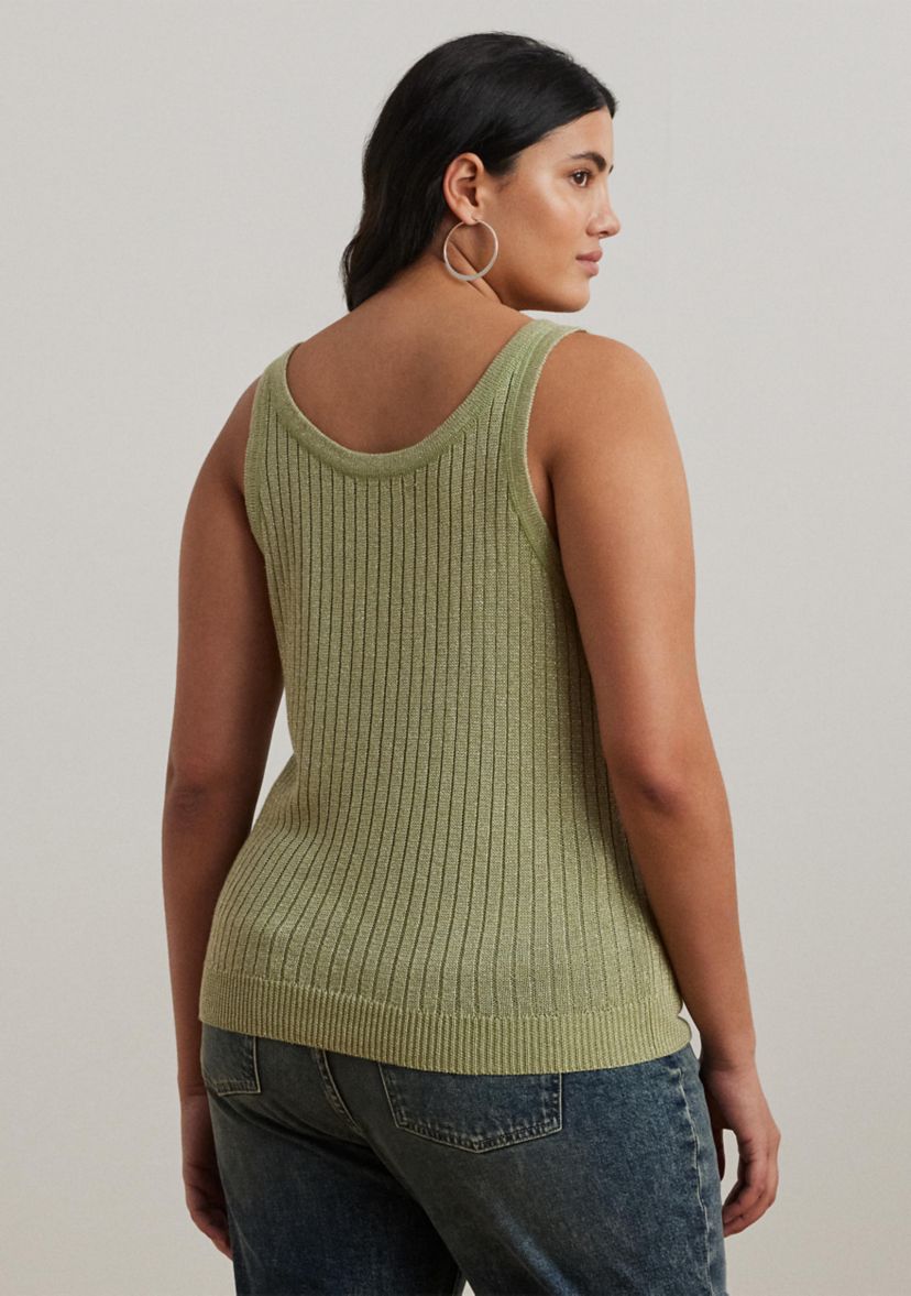 Metallic Rib Knit Sweater Tank Top