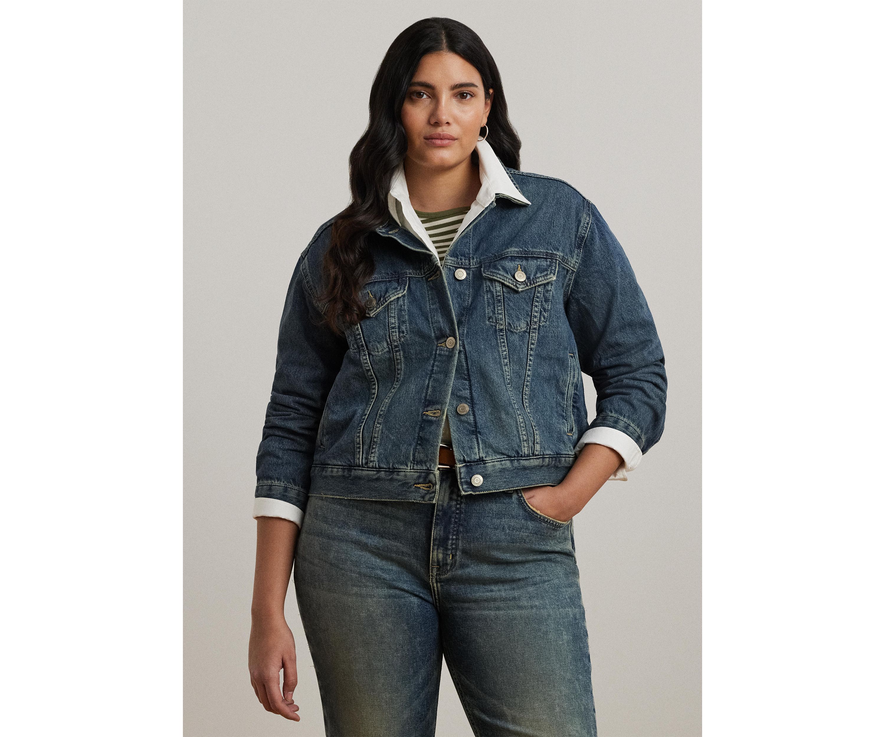 Plus Size Denim Trucker Jacket