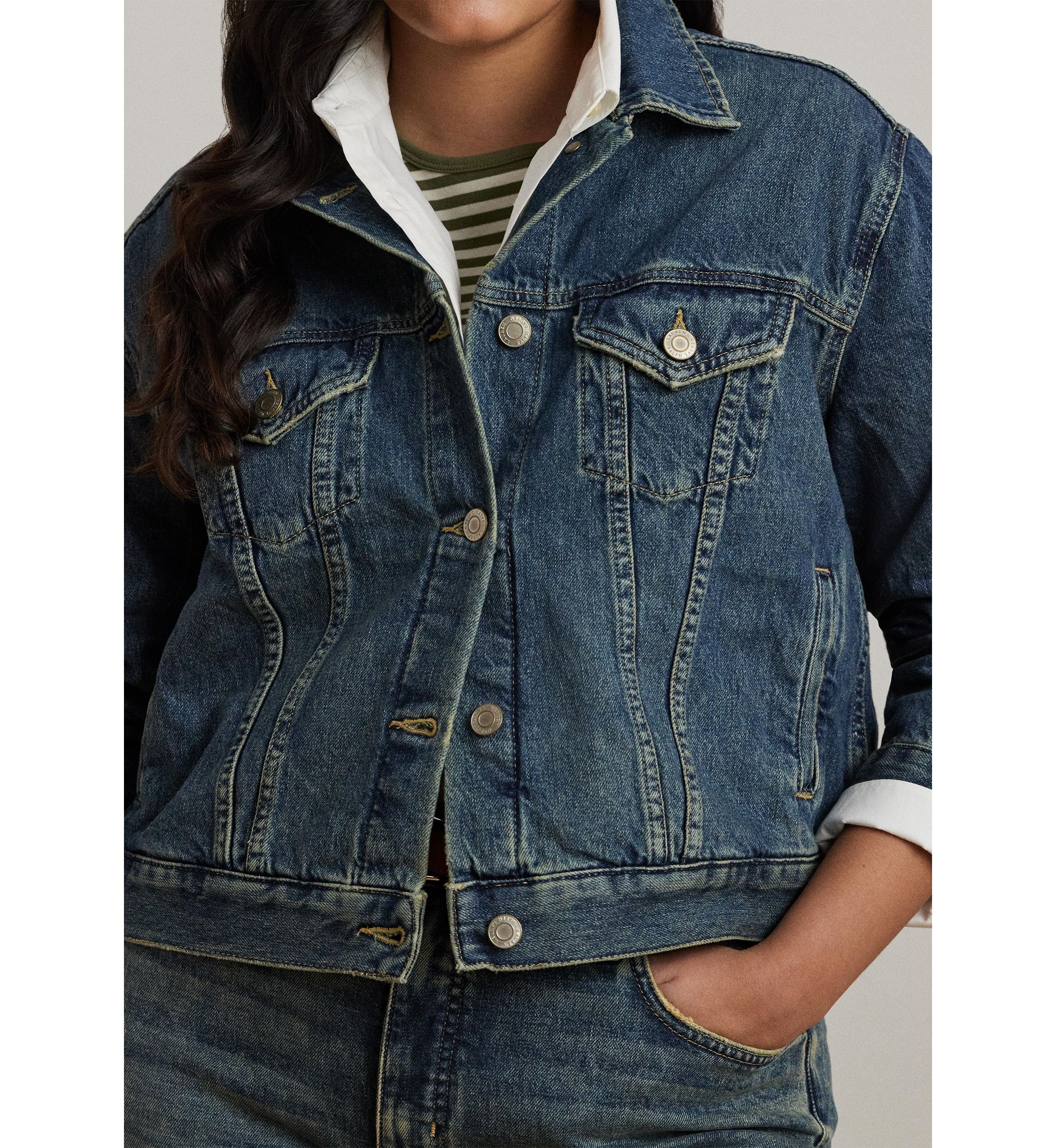 Plus Size Denim Trucker Jacket