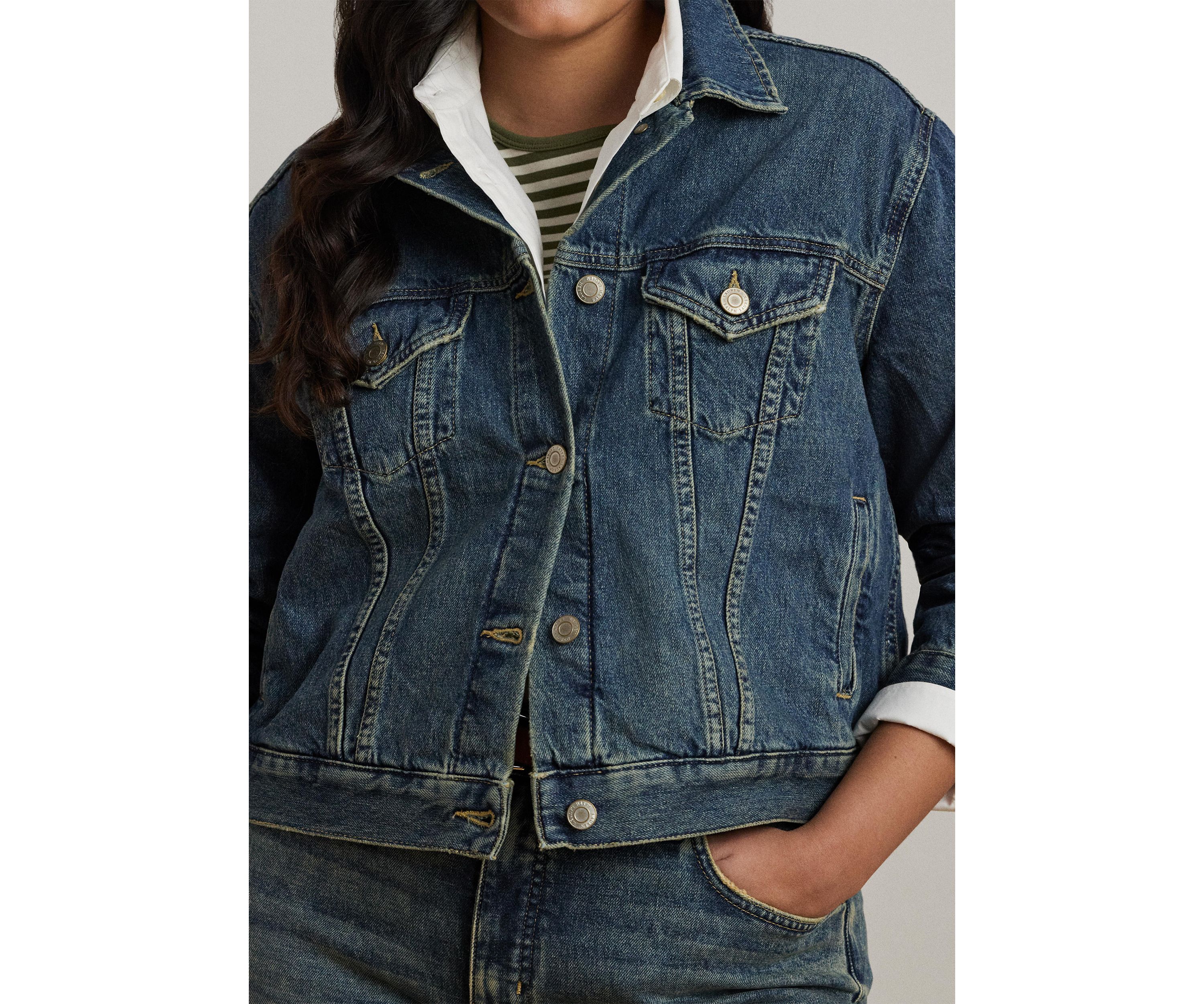 Plus Size Denim Trucker Jacket