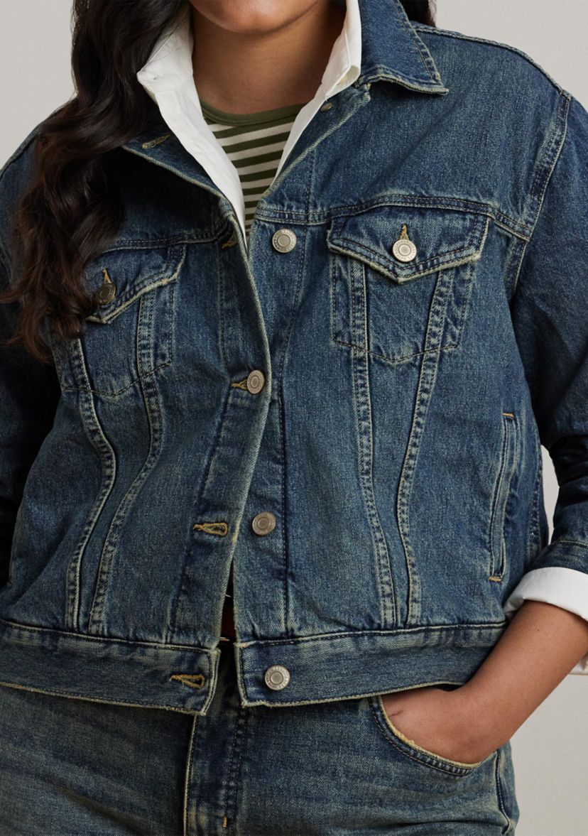 Plus Size Denim Trucker Jacket
