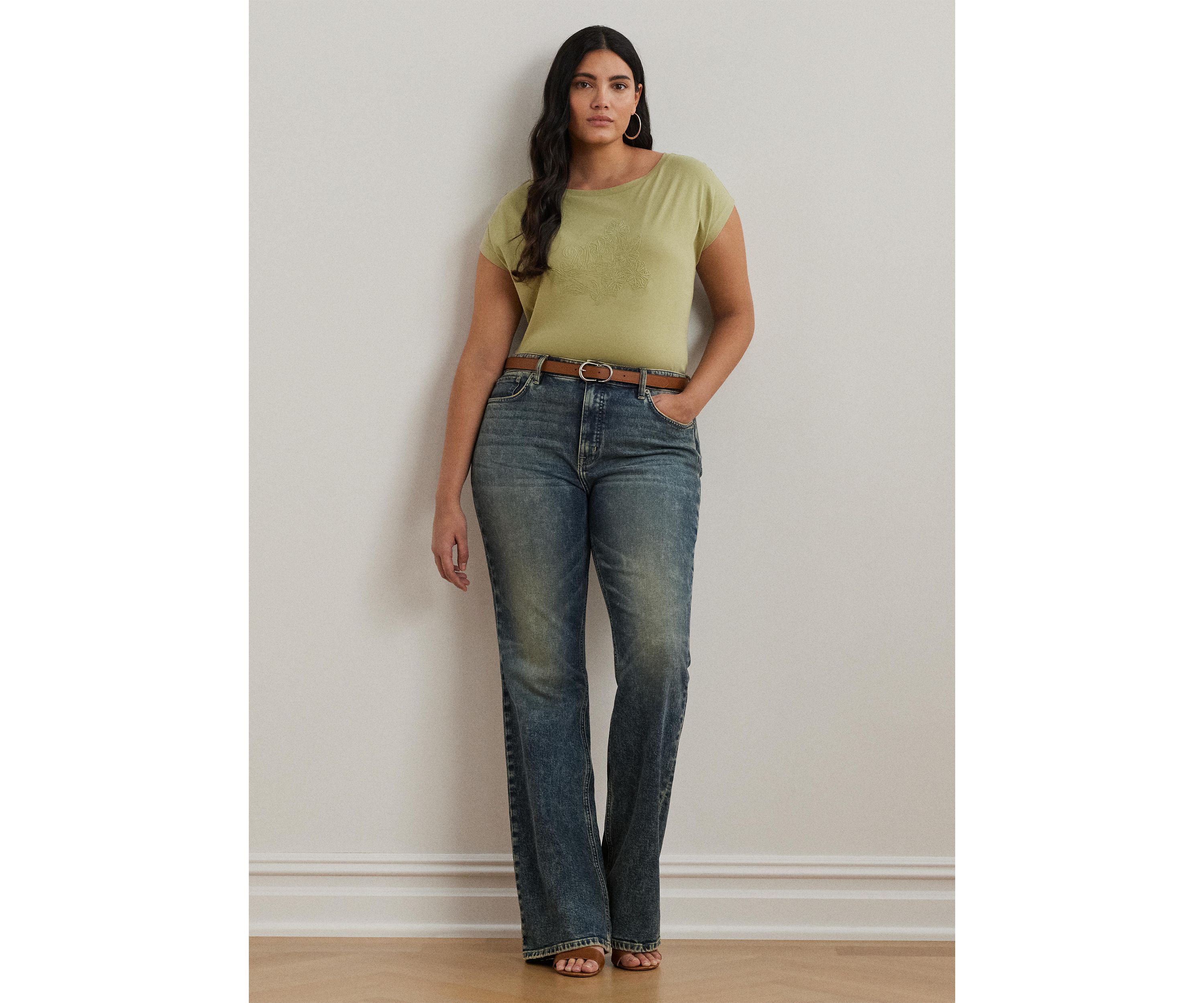 Plus Size Embroidered Jersey T-Shirt 
