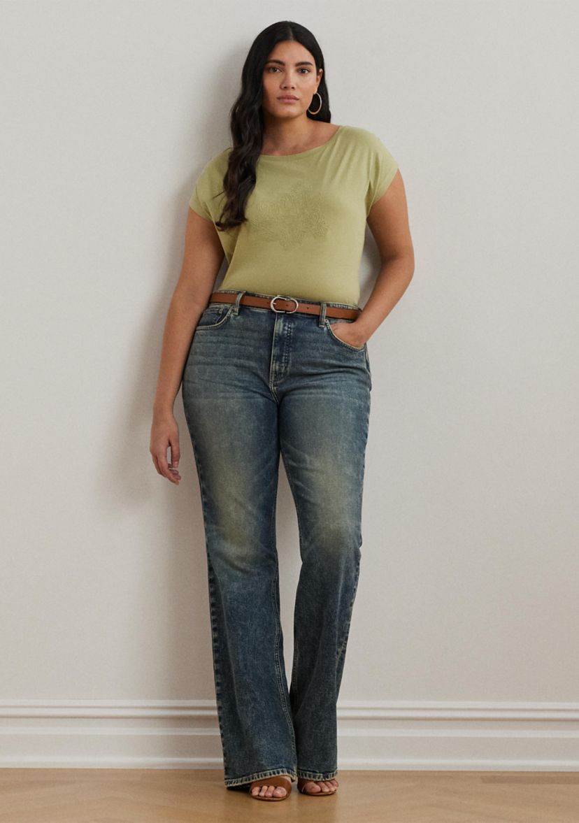 Plus Size Embroidered Jersey T-Shirt 