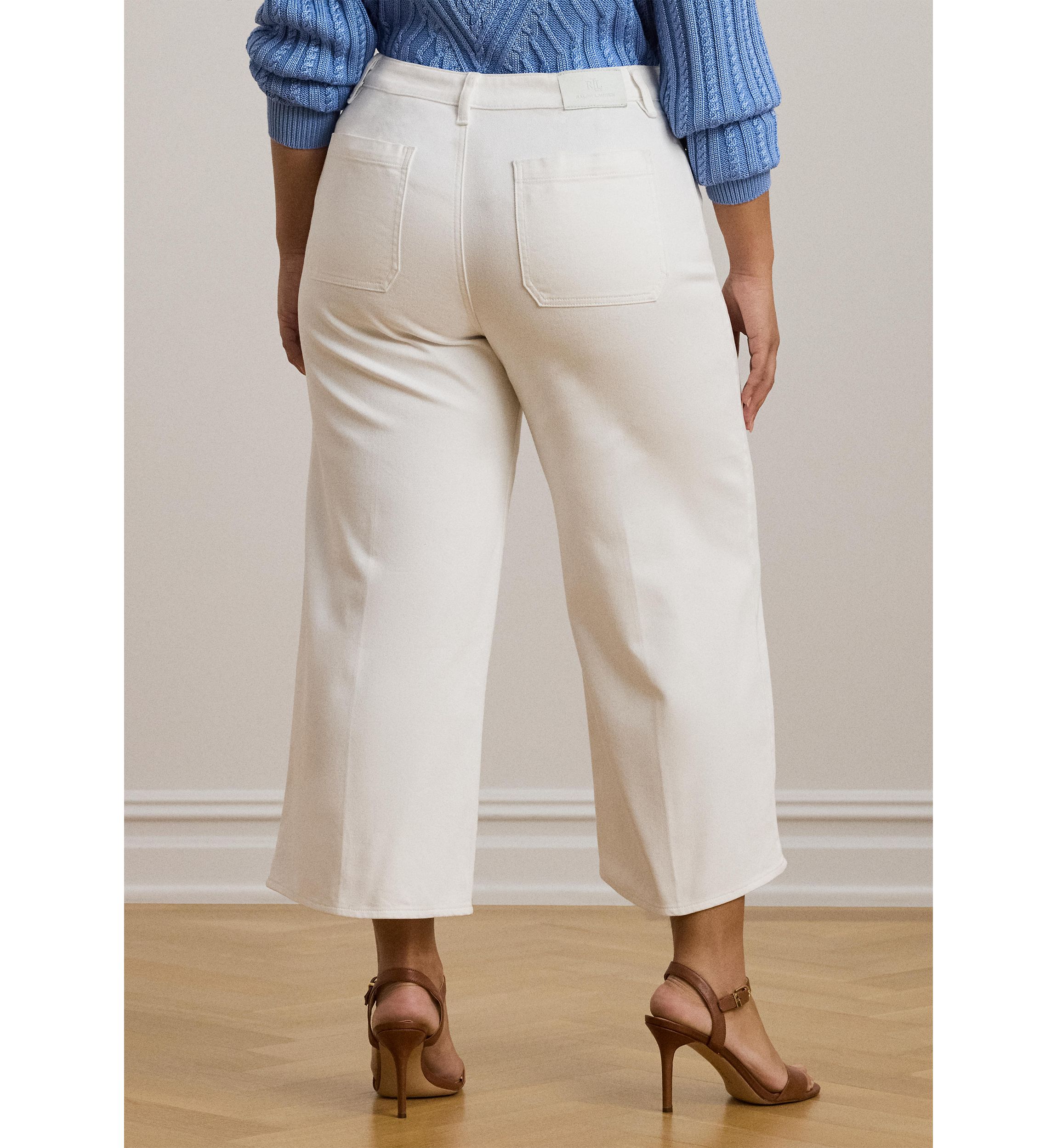 Plus Size High Rise Wide Leg Cropped Jeans