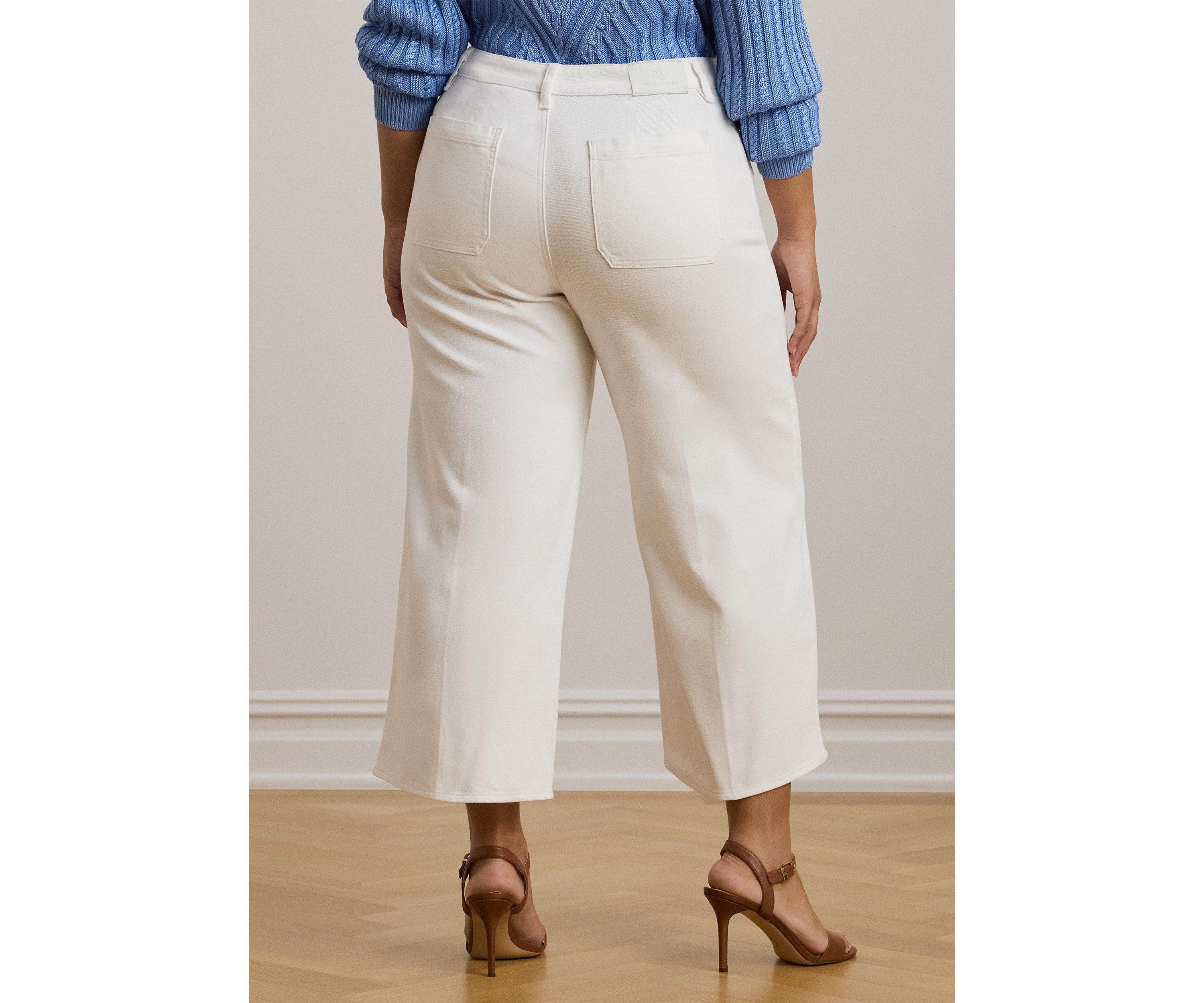 Plus Size High Rise Wide Leg Cropped Jeans