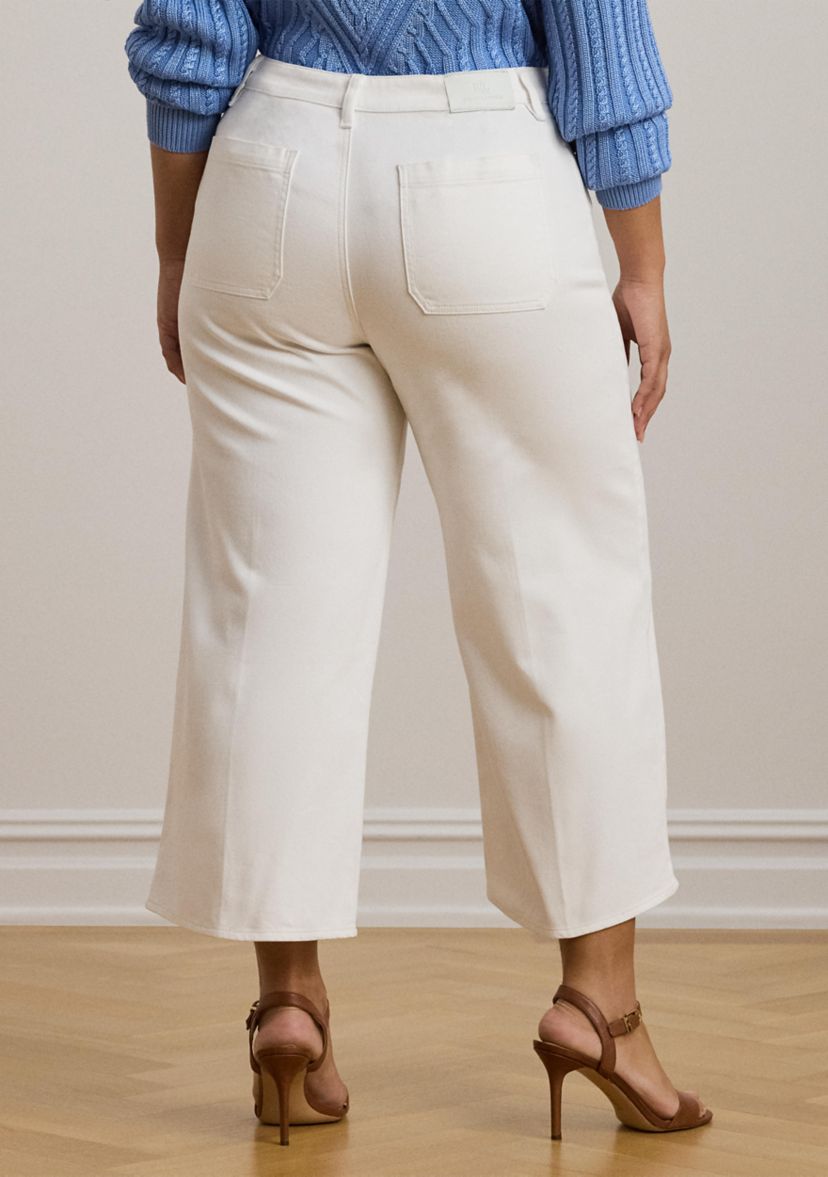 Plus Size High Rise Wide Leg Cropped Jeans