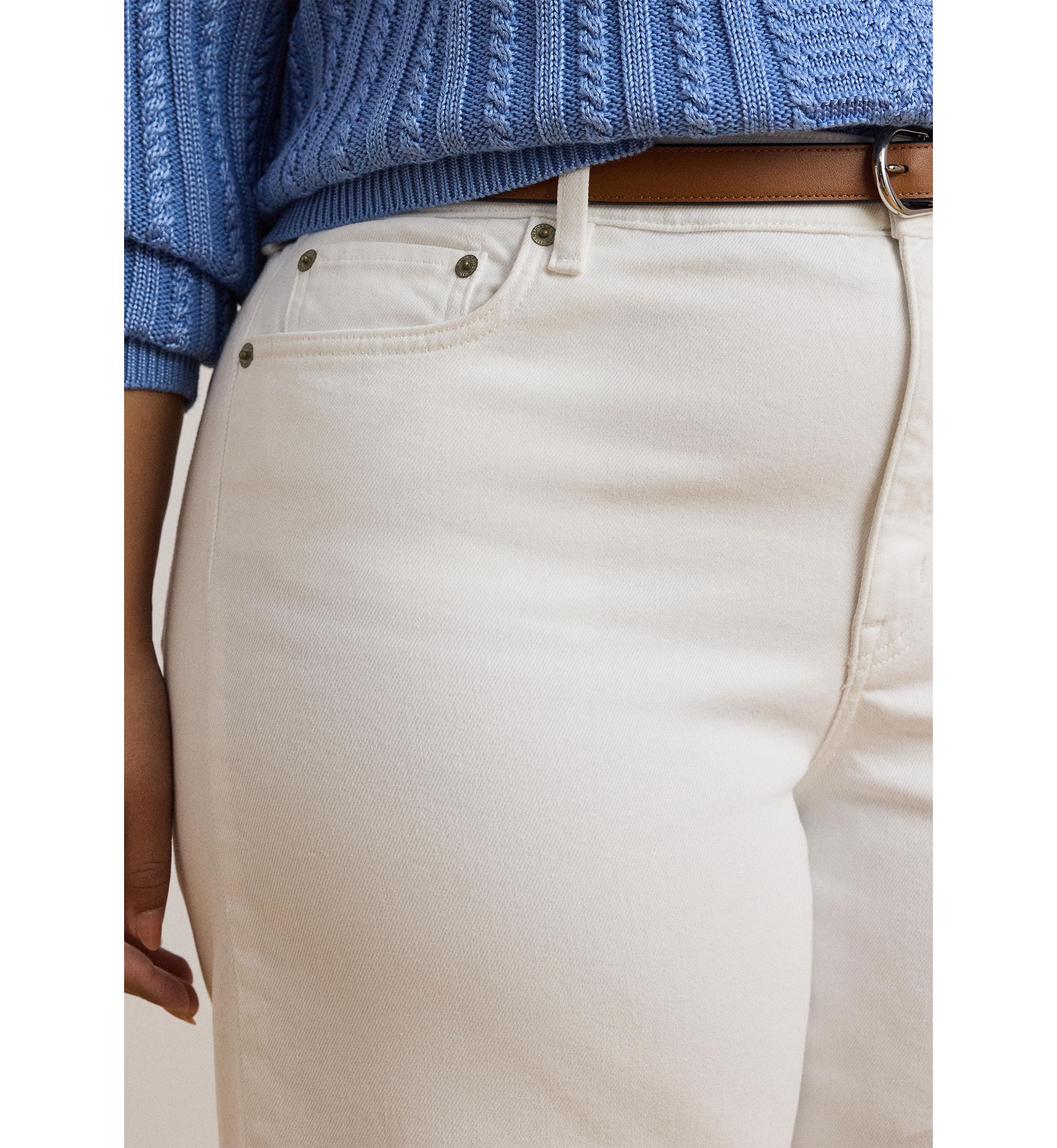 Plus Size High Rise Wide Leg Cropped Jeans