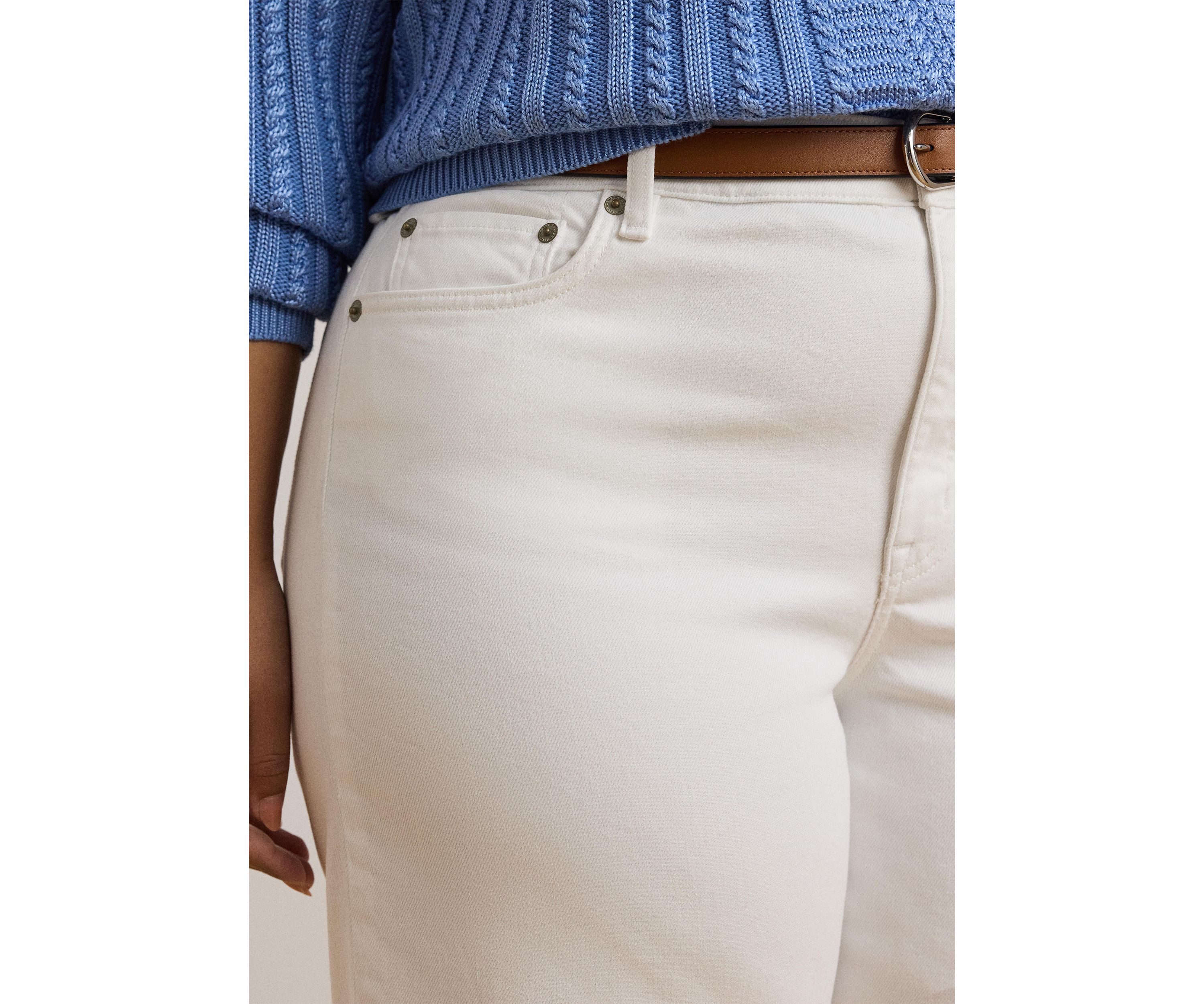 Plus Size High Rise Wide Leg Cropped Jeans