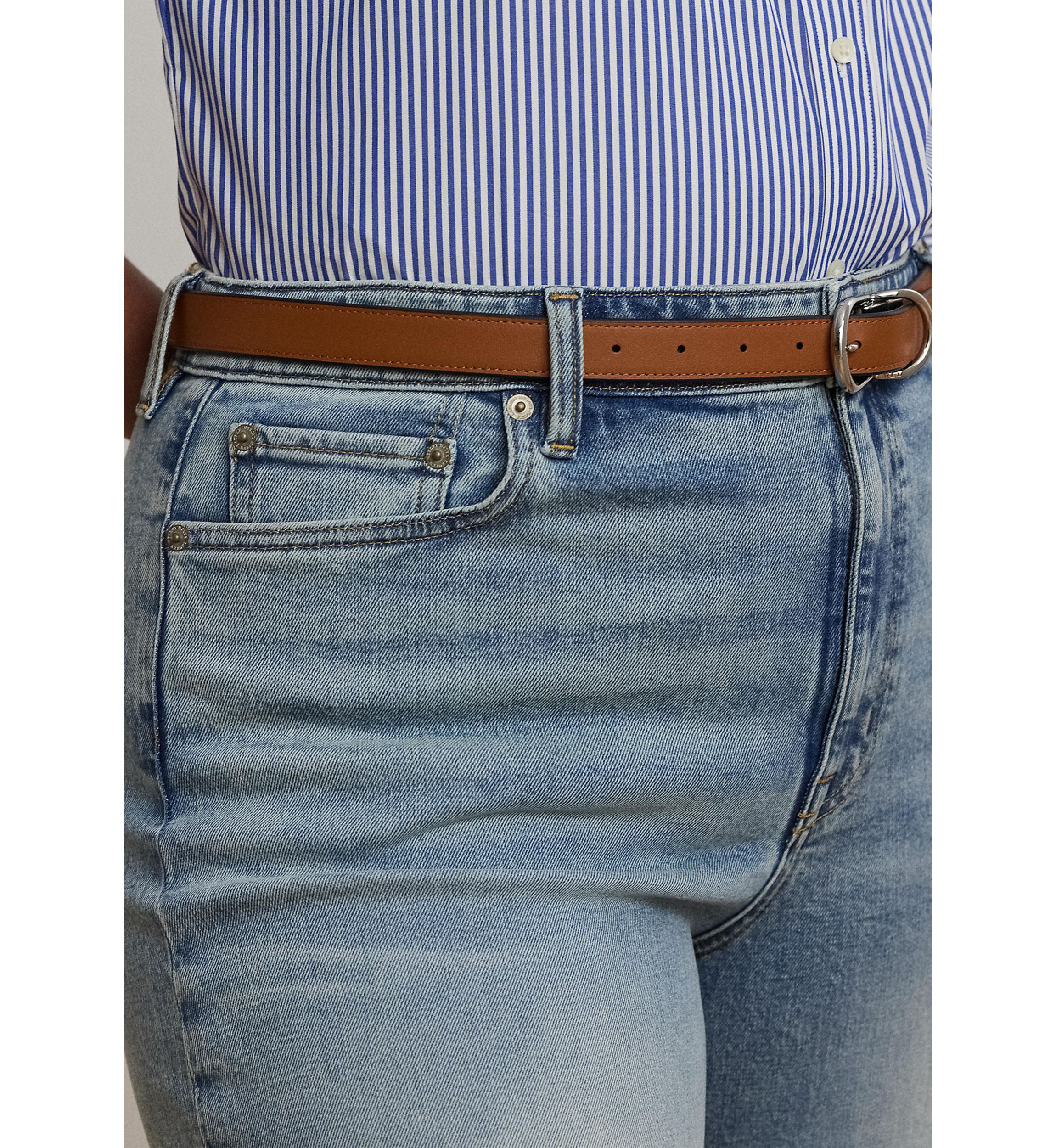 Plus Size High Rise Wide Leg Cropped Jeans