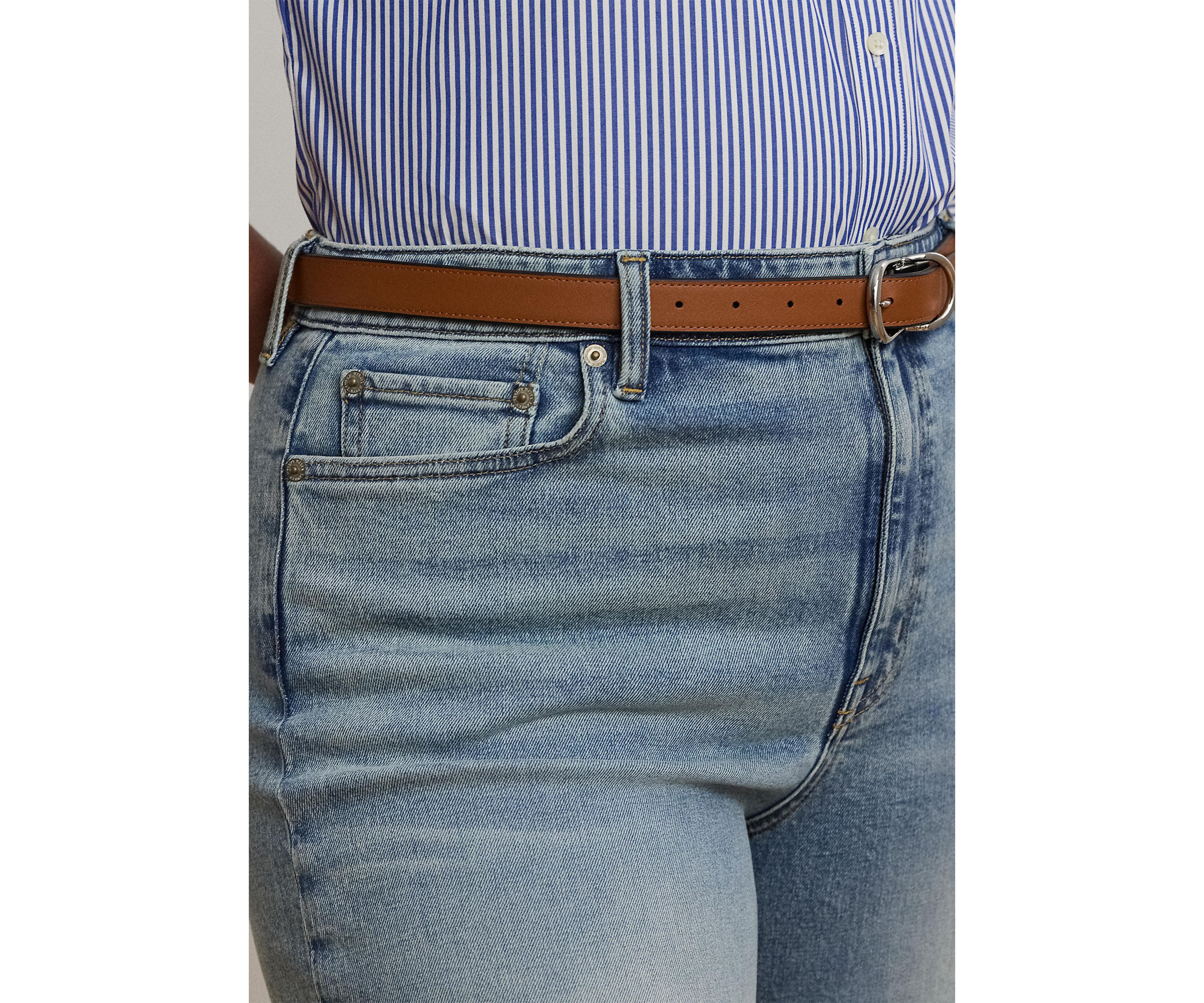 Plus Size High Rise Wide Leg Cropped Jeans