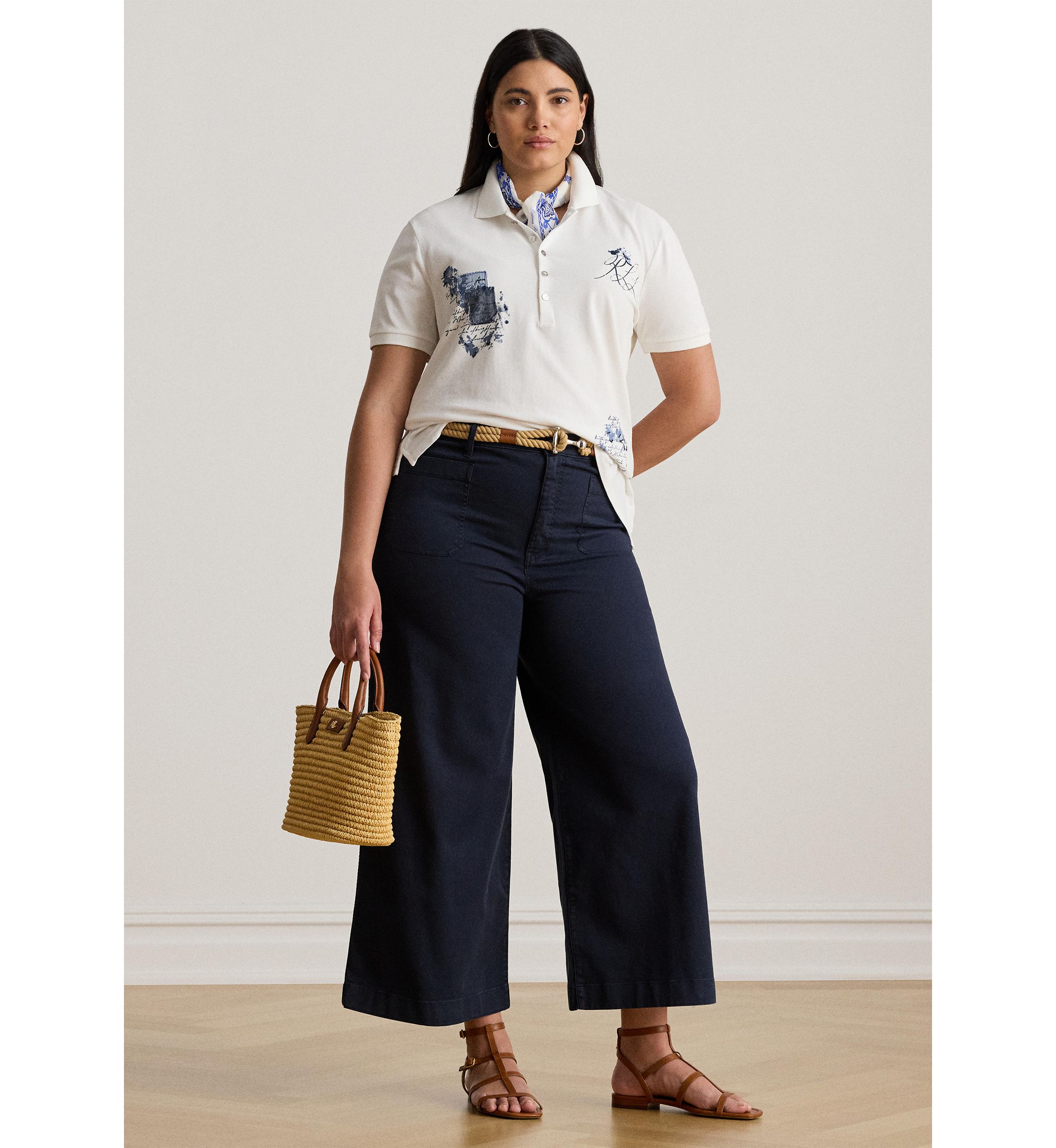 Womens Patchwork Piqué Polo Shirt