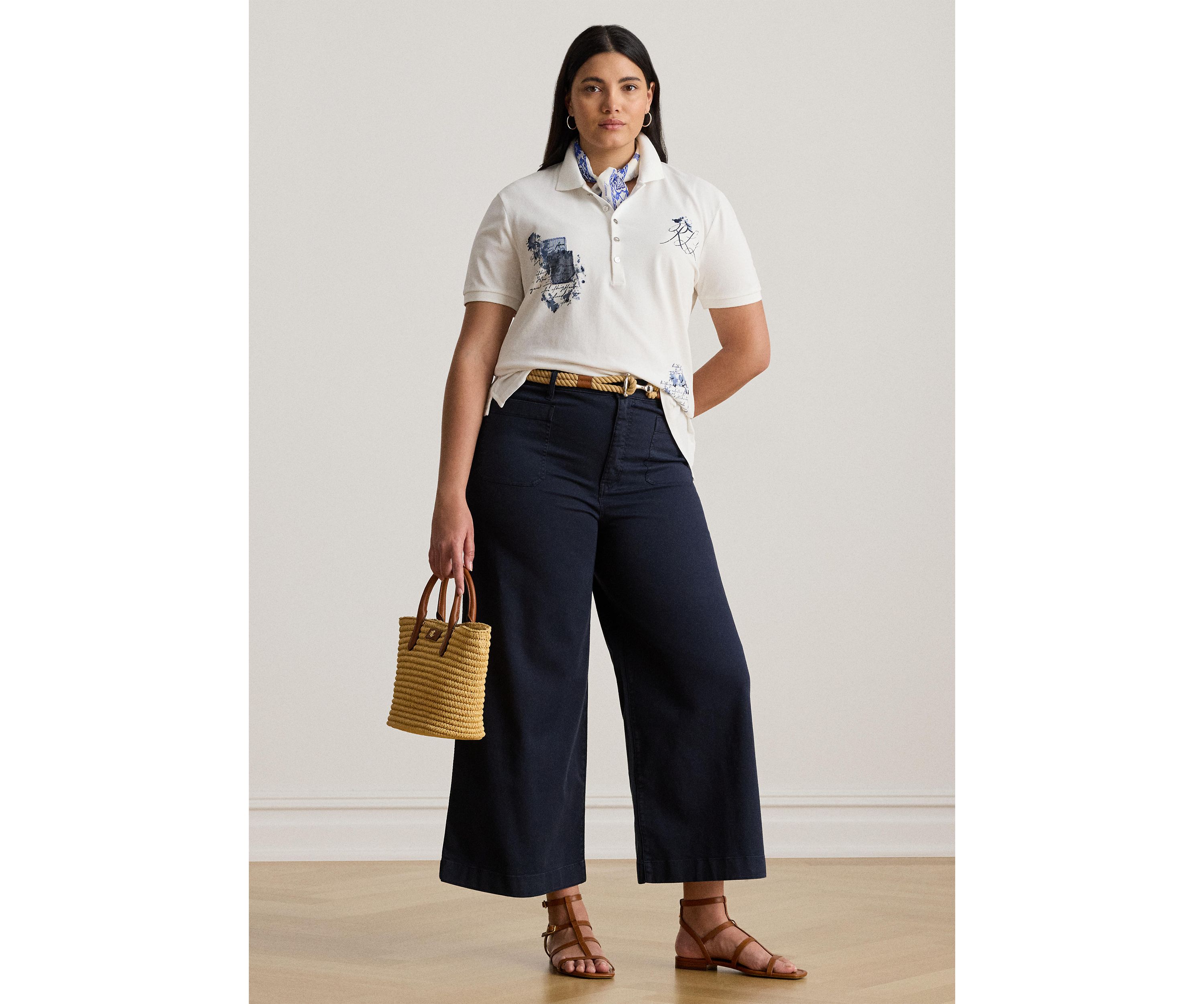 Womens Patchwork Piqué Polo Shirt