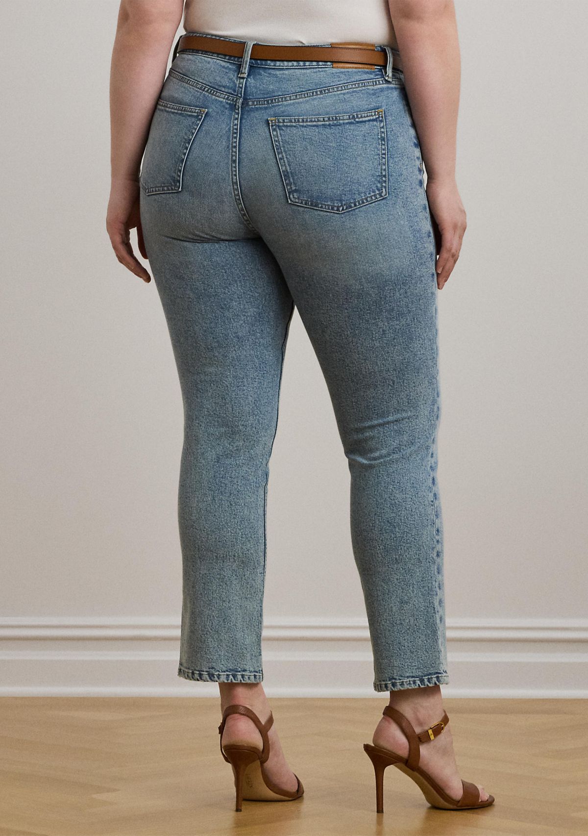 Plus Size High-Rise Straight Ankle Jeans