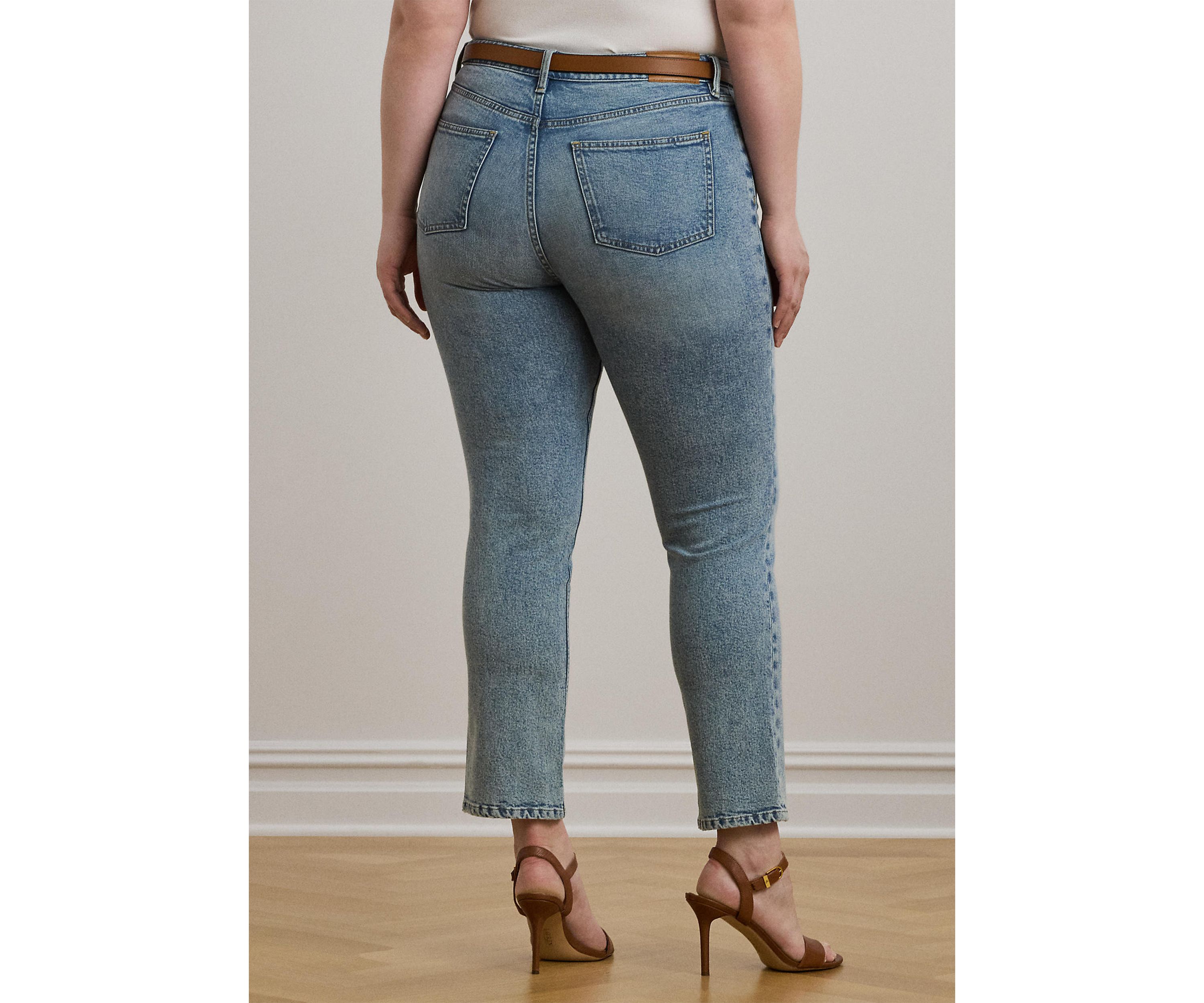 High-Rise Straight Ankle Jeans