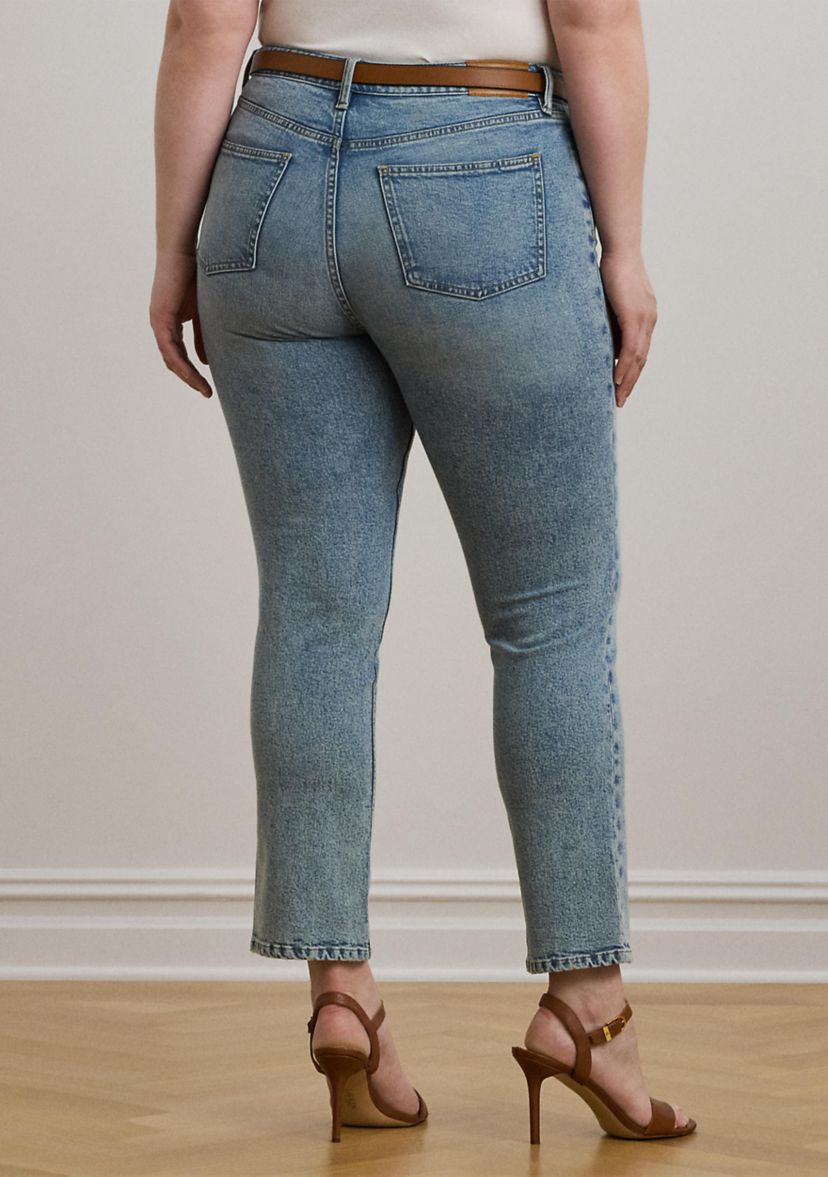 High-Rise Straight Ankle Jeans