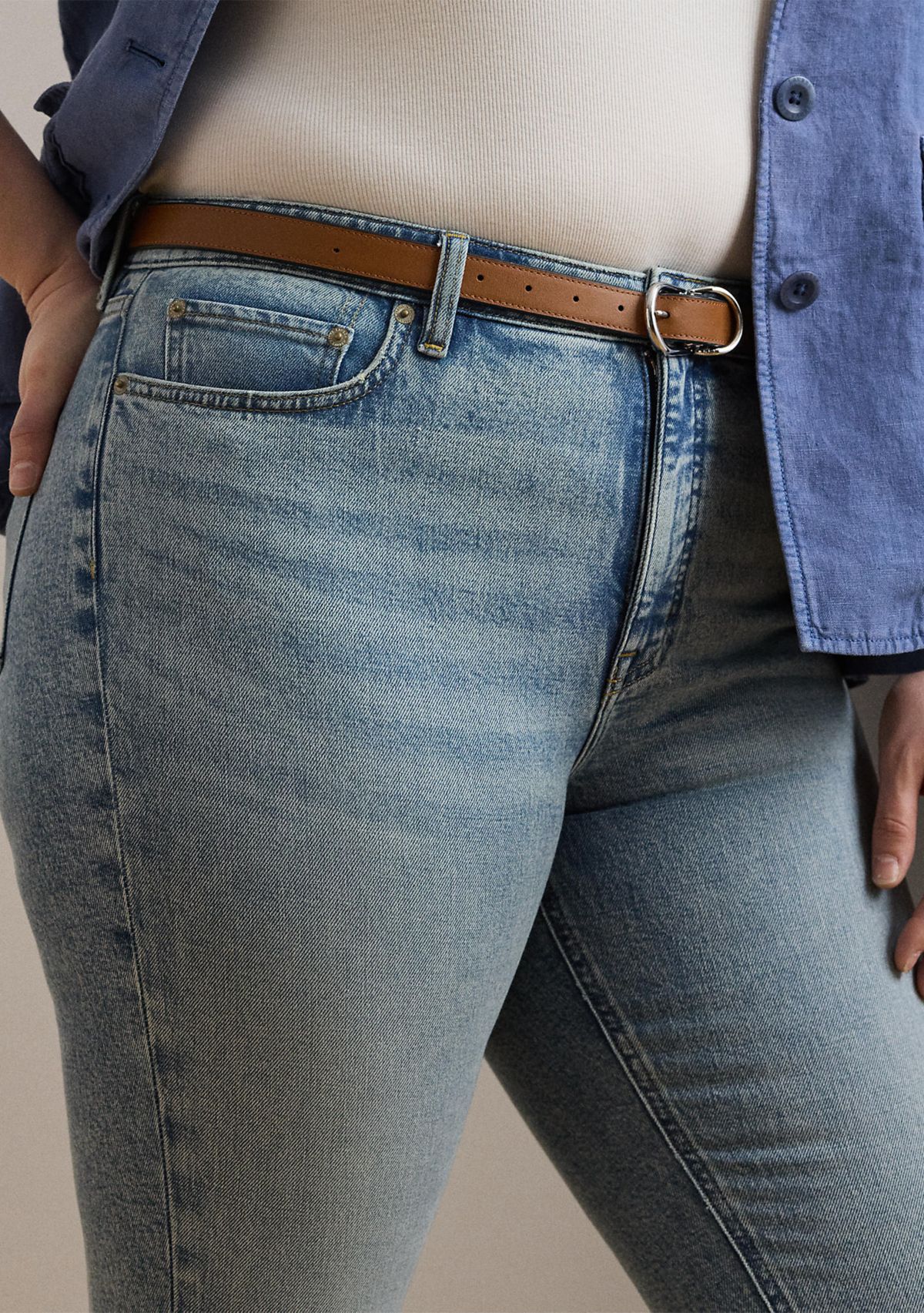 Plus Size High-Rise Straight Ankle Jeans