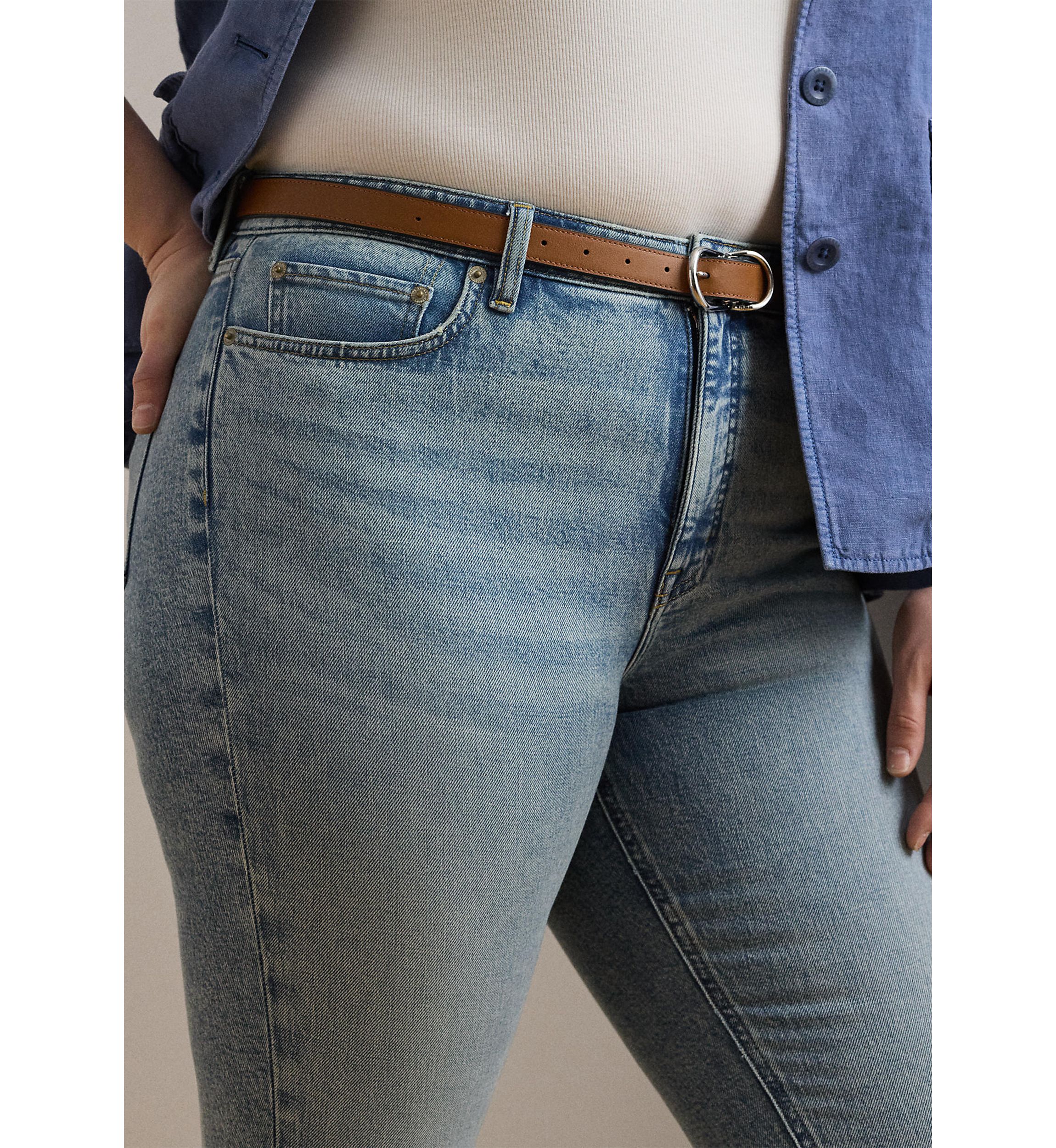 High-Rise Straight Ankle Jeans