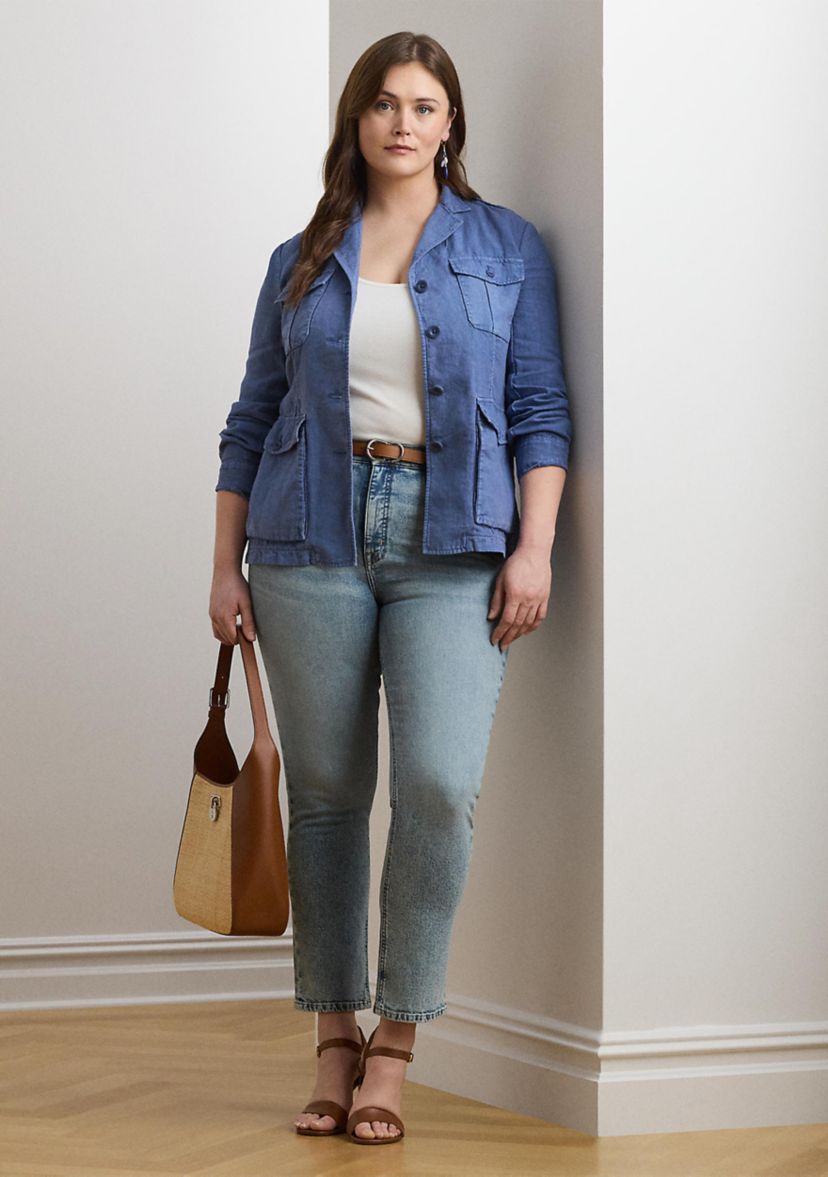 High-Rise Straight Ankle Jeans