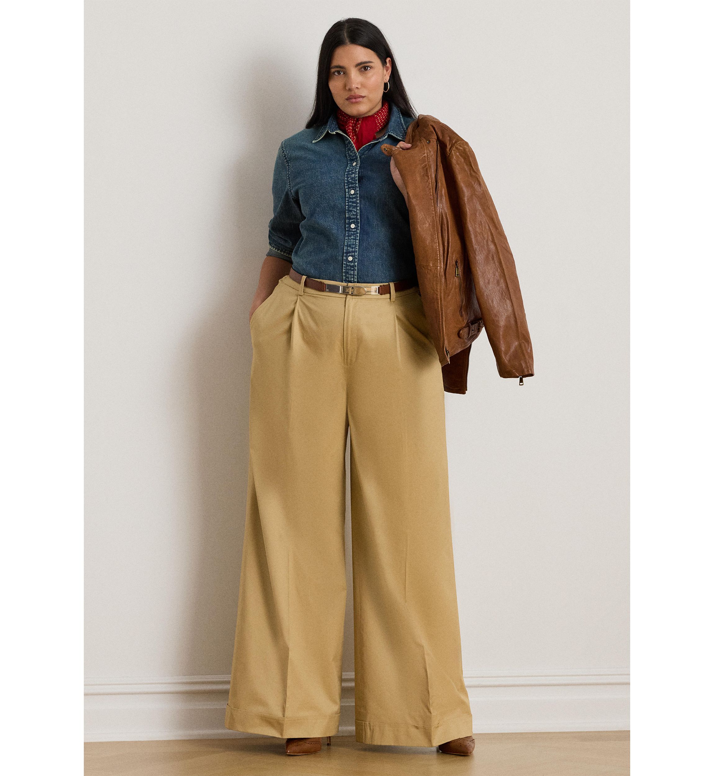 Plus Size Classic Fit Denim Shirt
