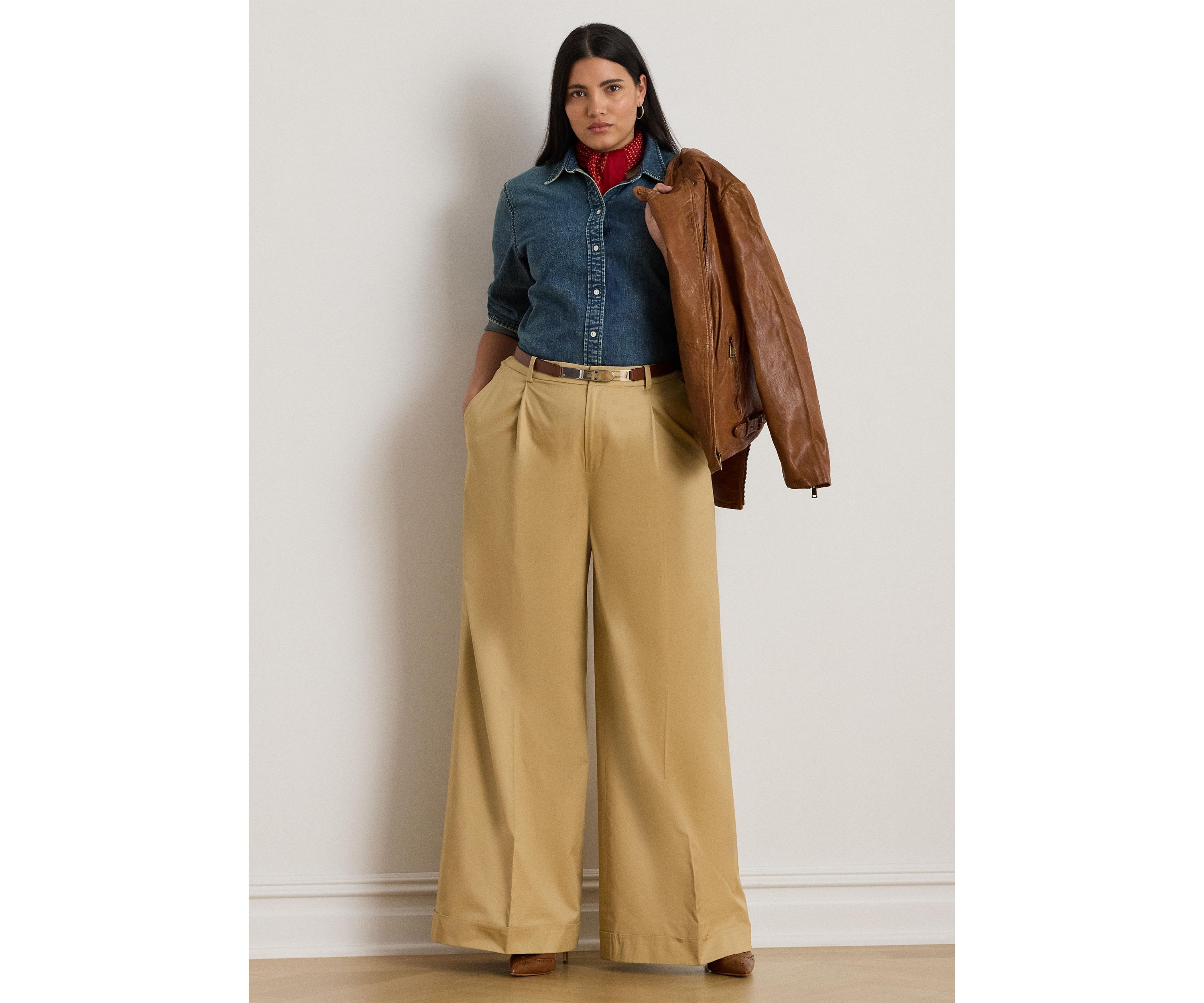 Plus Size Classic Fit Denim Shirt