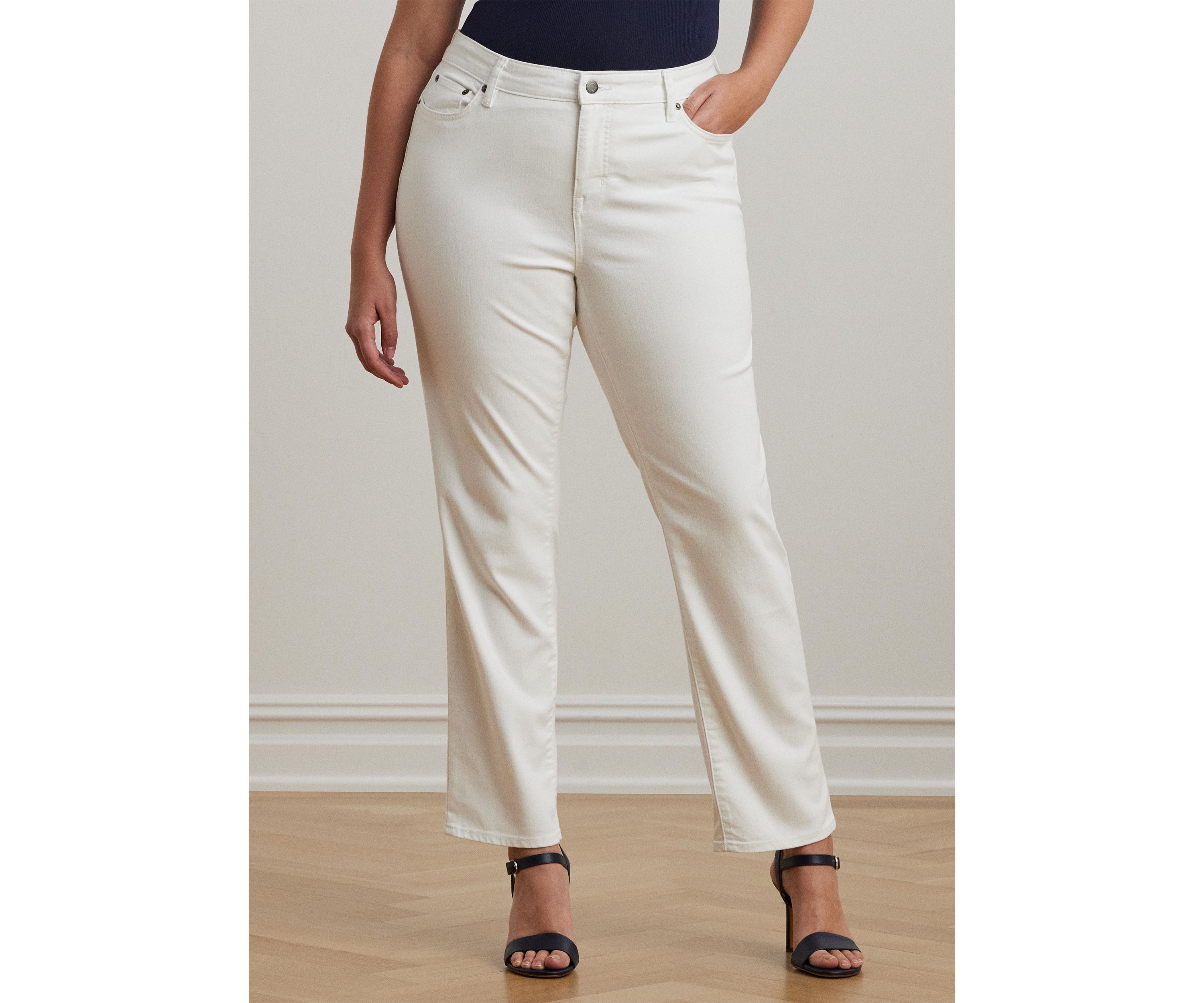 Plus Size Mid Rise Straight Jeans
