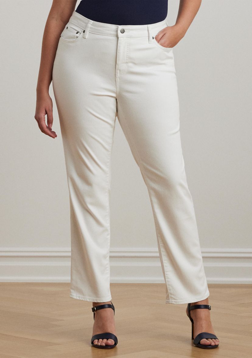 Plus Size Mid Rise Straight Jeans