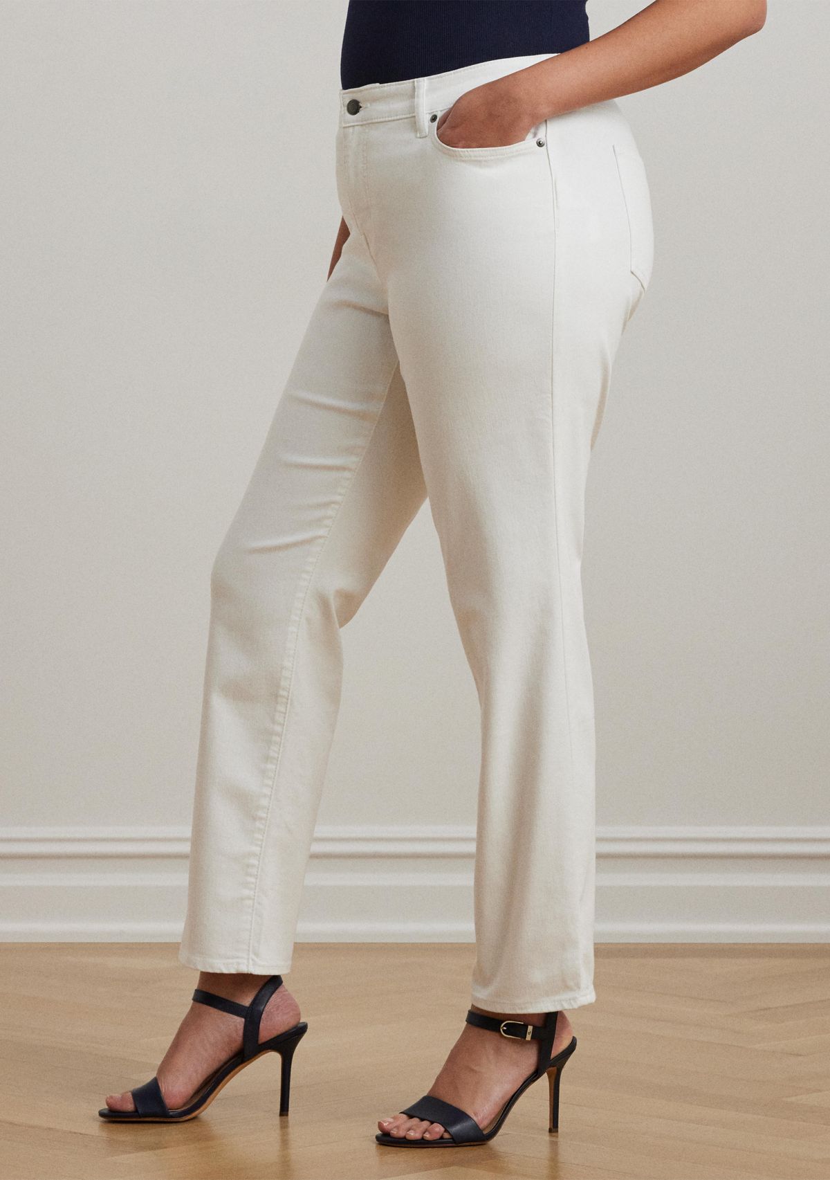 Plus Size Mid Rise Straight Jeans