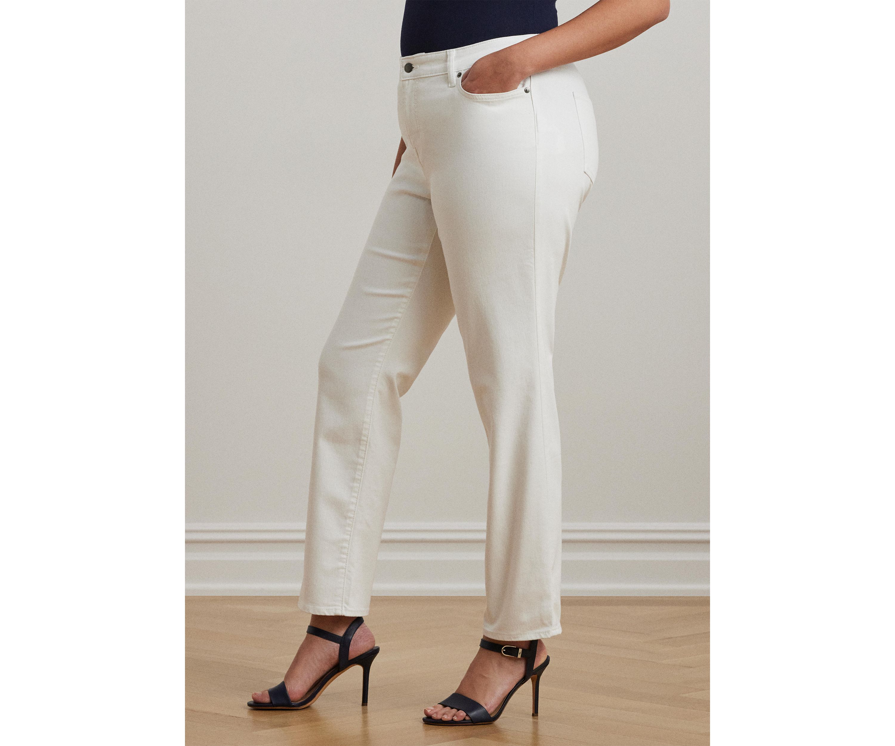 Plus Size Mid Rise Straight Jeans